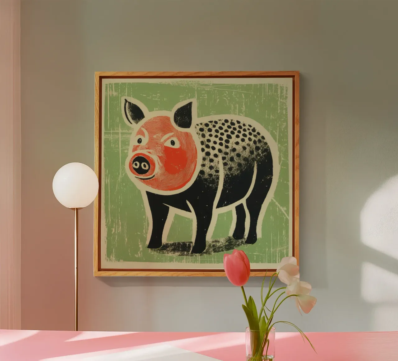 Maiale verde plexiglass da Minimal Animal Art