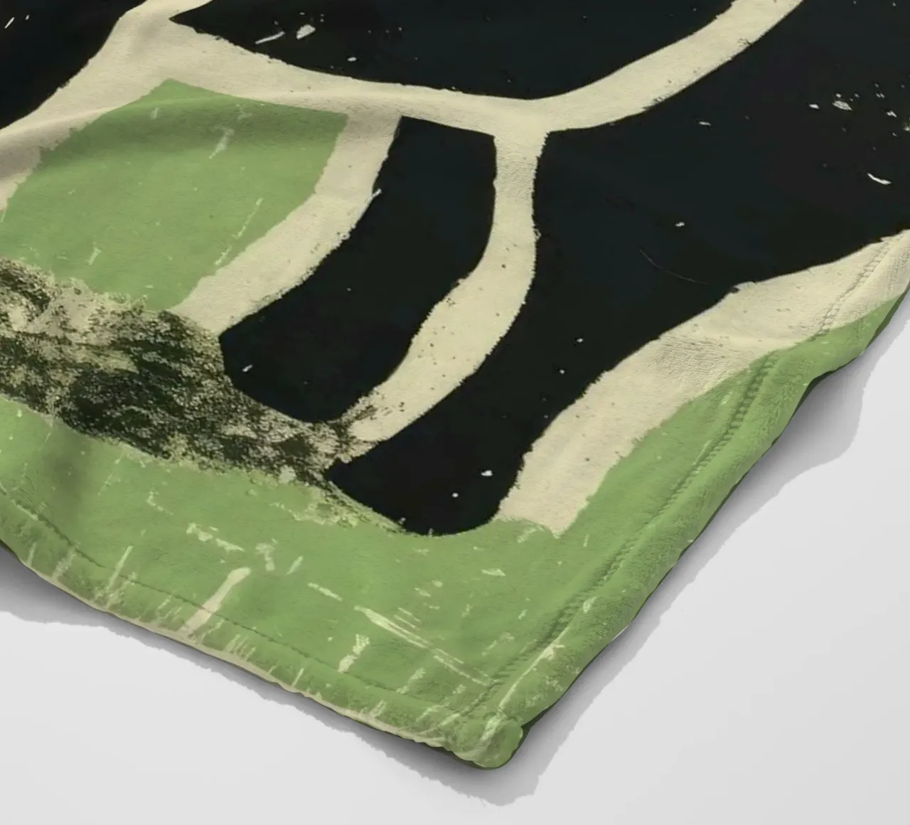 Maiale verde 3 coperta in pile da Minimal Animal Art