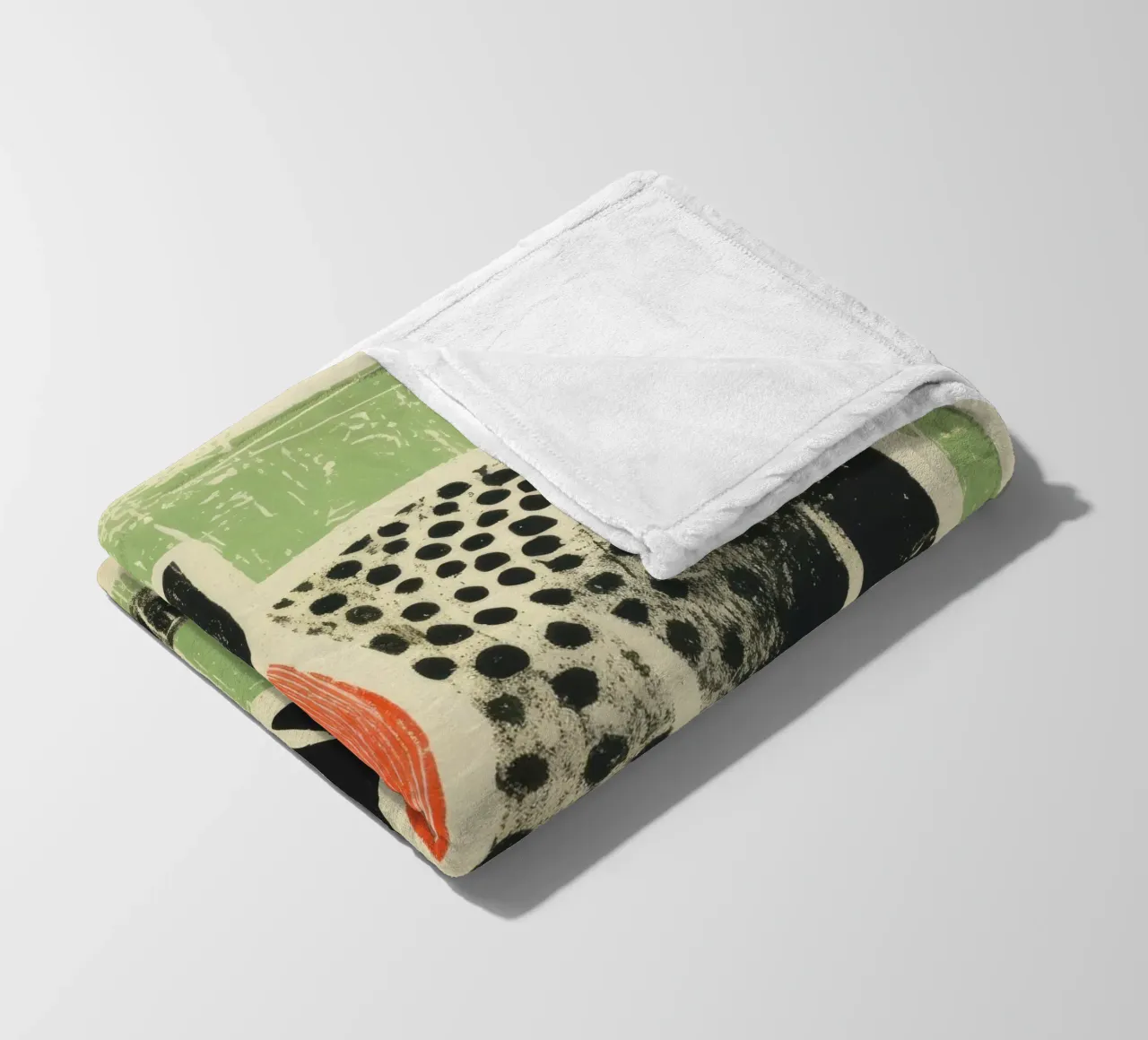 Maiale verde 3 coperta in pile da Minimal Animal Art