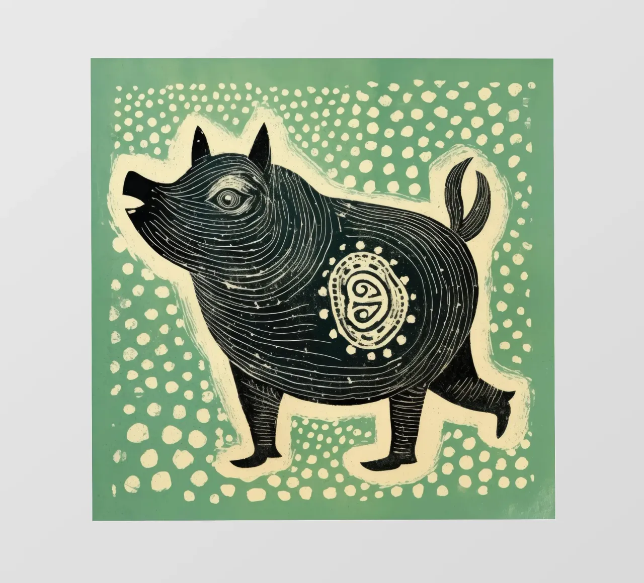 Green Pig 4 photo wallpaper by Minimal Animal Art