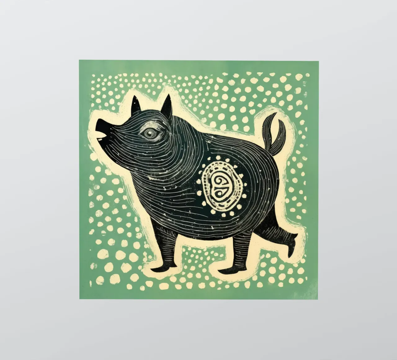 Grünes Schwein 4 Sticker von Minimal Animal Art