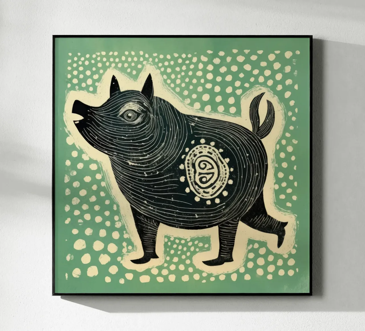 Maiale verde plexiglass da Minimal Animal Art