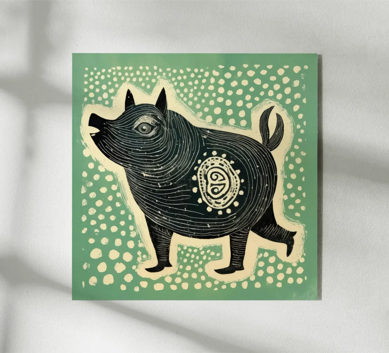 Maiale verde plexiglass da Minimal Animal Art