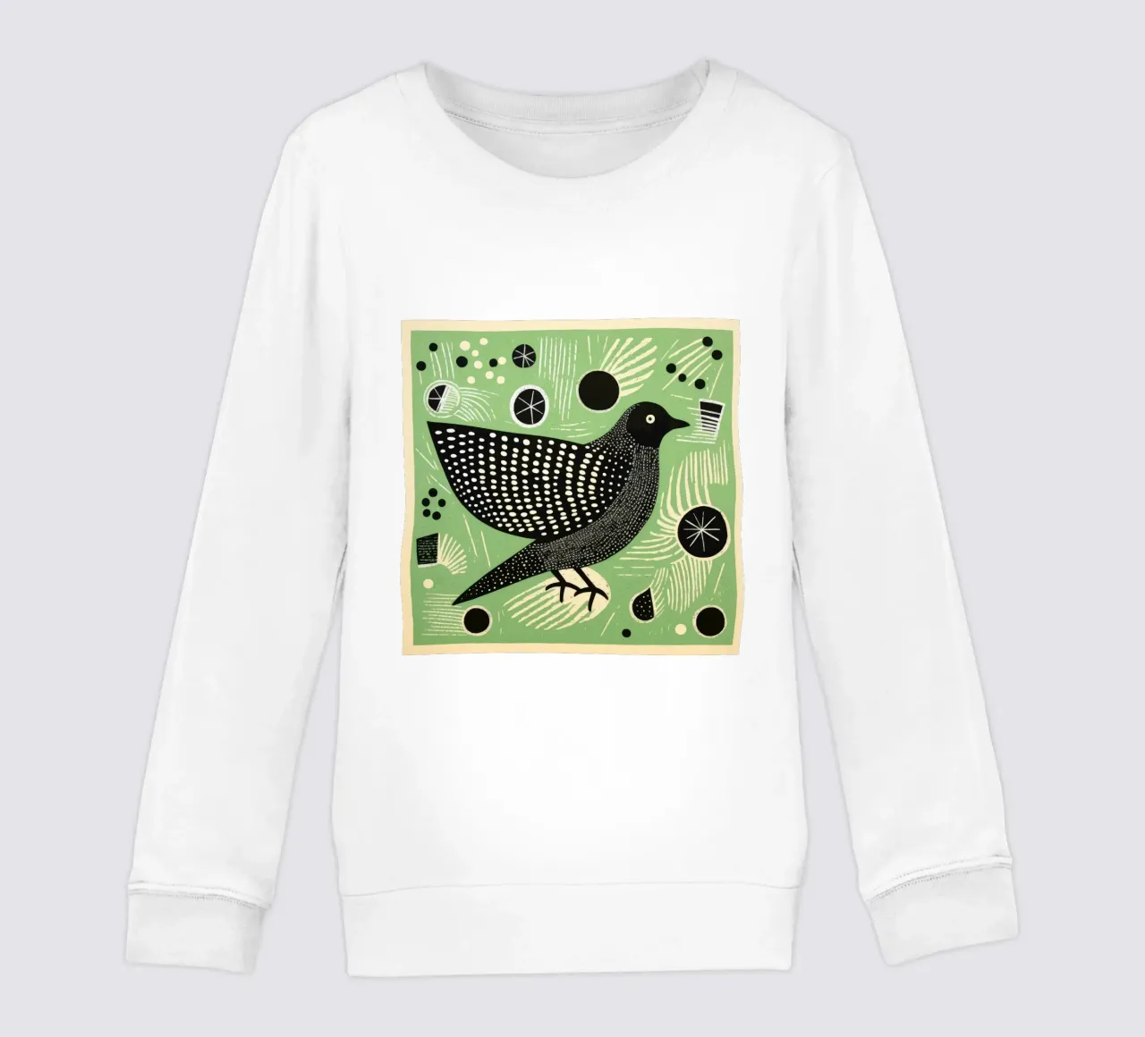 Piccione verde 1 felpa bambino da Minimal Animal Art