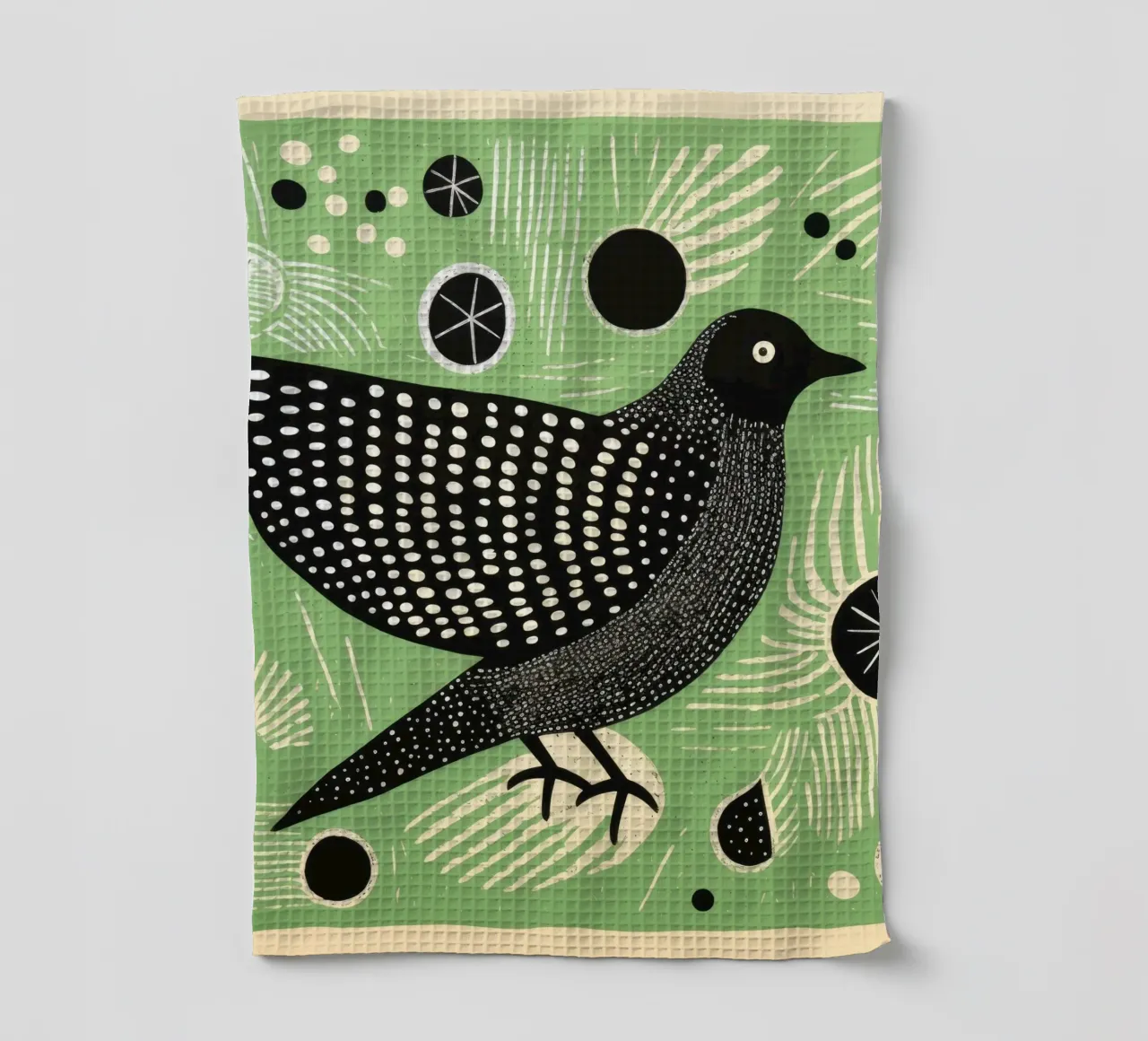 Piccione verde 1 canovaccio da cucina da Minimal Animal Art