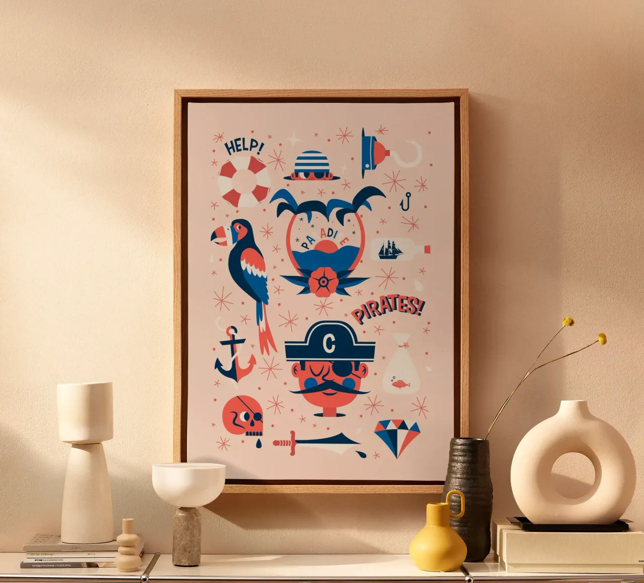 Pirates Flash Sheet toile de The Poster Kid