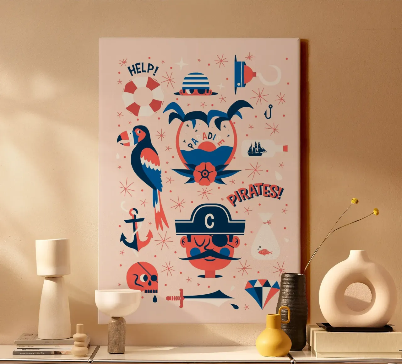 Pirates Flash Sheet toile de The Poster Kid