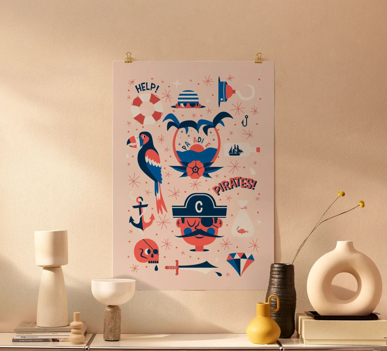 Pirates Flash Sheet carta hahnemühle da The Poster Kid