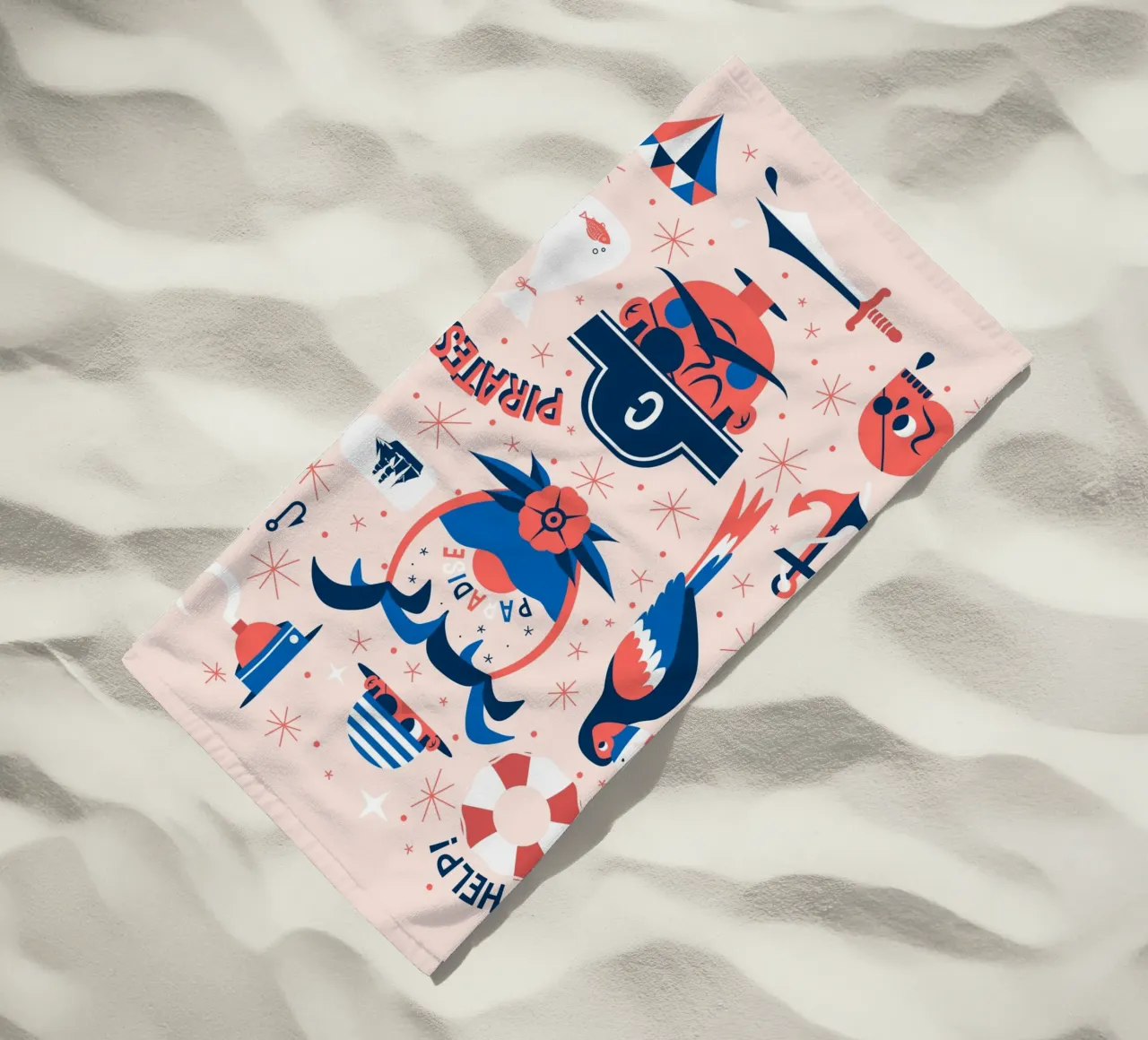 Pirates Flash Sheet beach towel by The Poster Kid