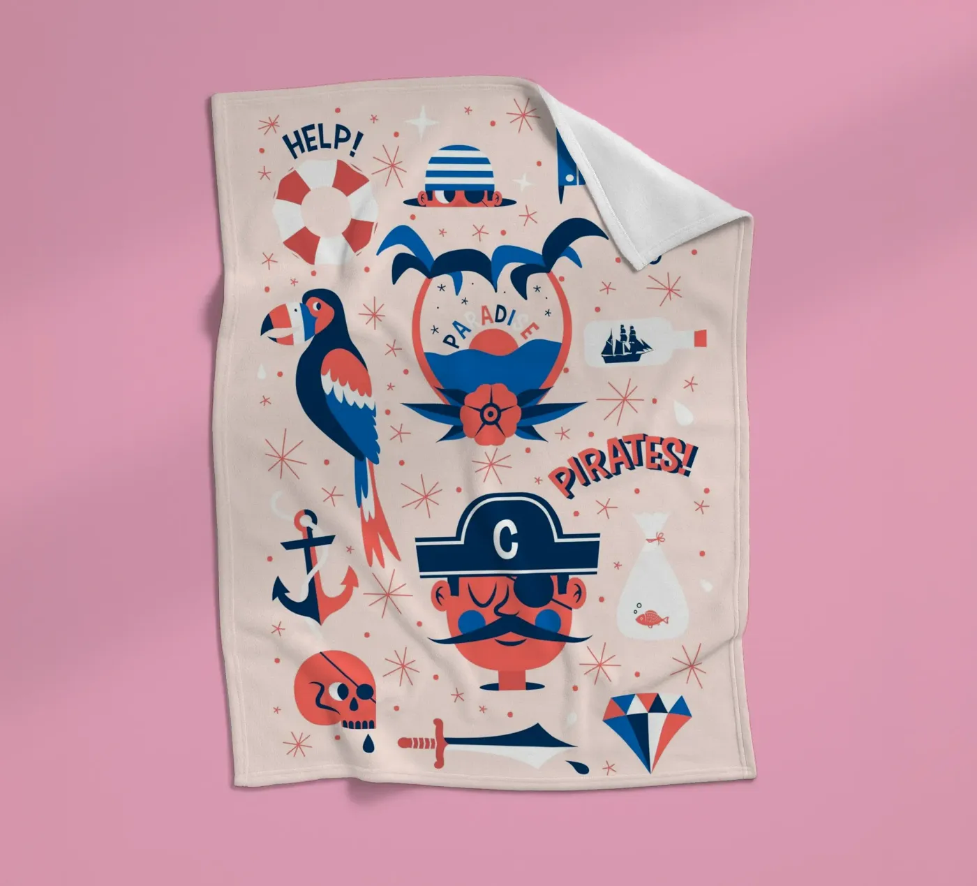 Pirates Flash Sheet Fleecedecke von The Poster Kid