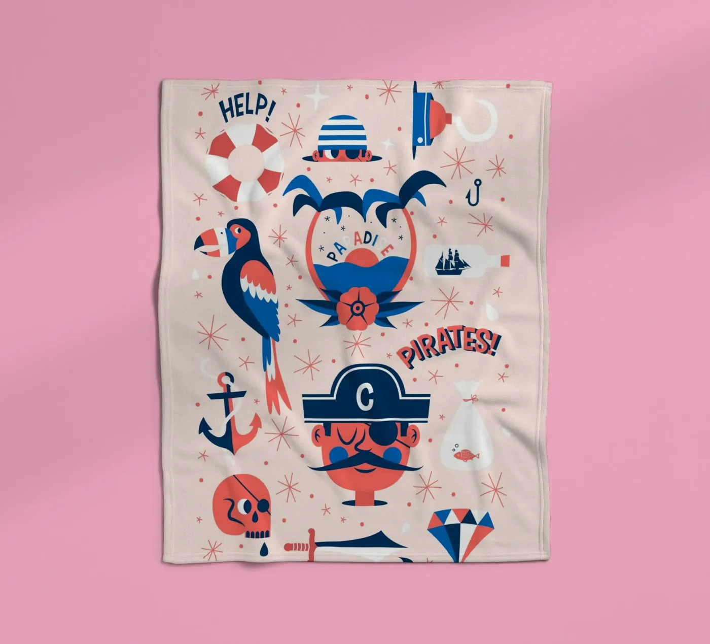 Pirates Flash Sheet Fleecedecke von The Poster Kid