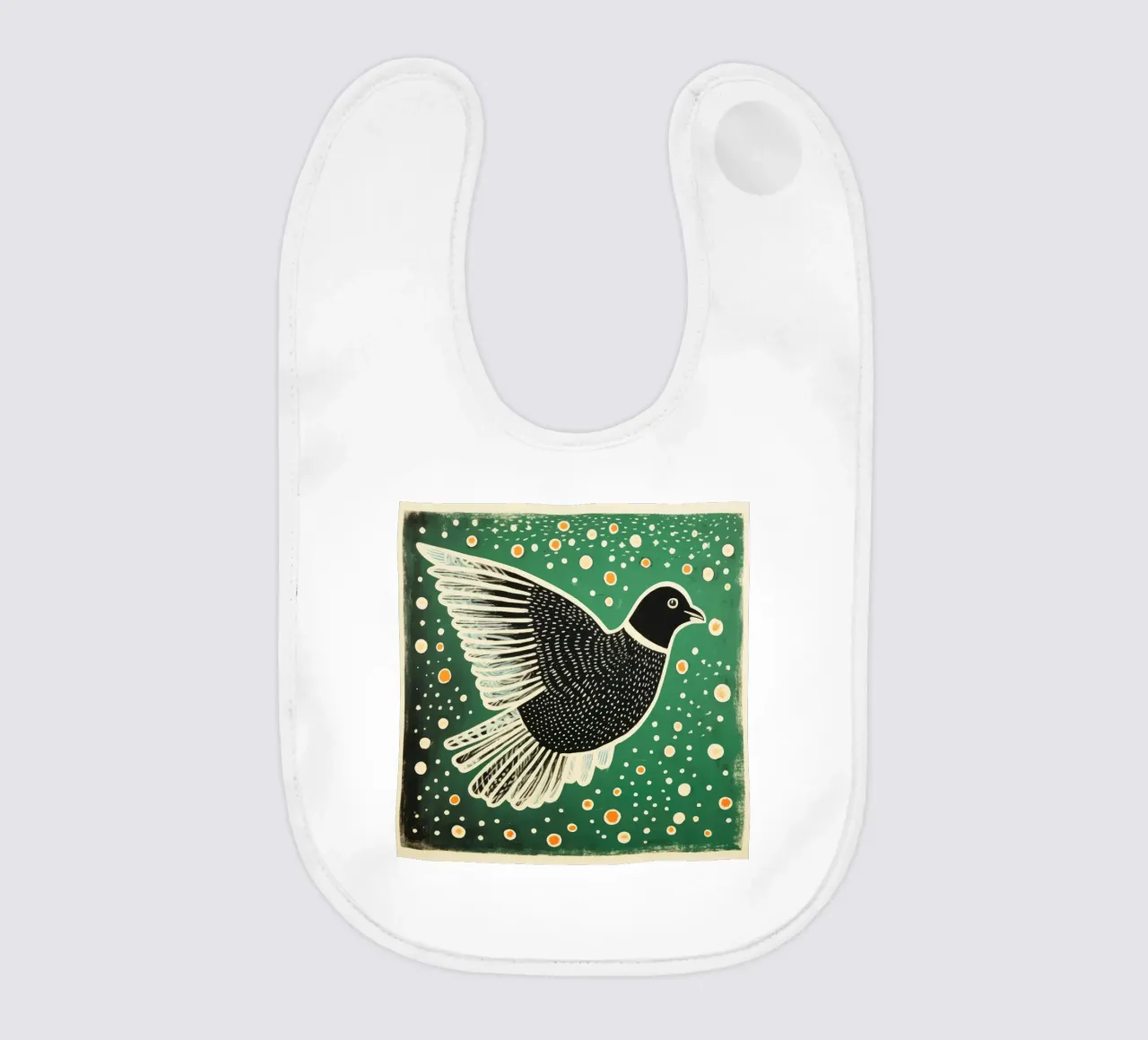 Piccione verde 3 bavaglino da Minimal Animal Art