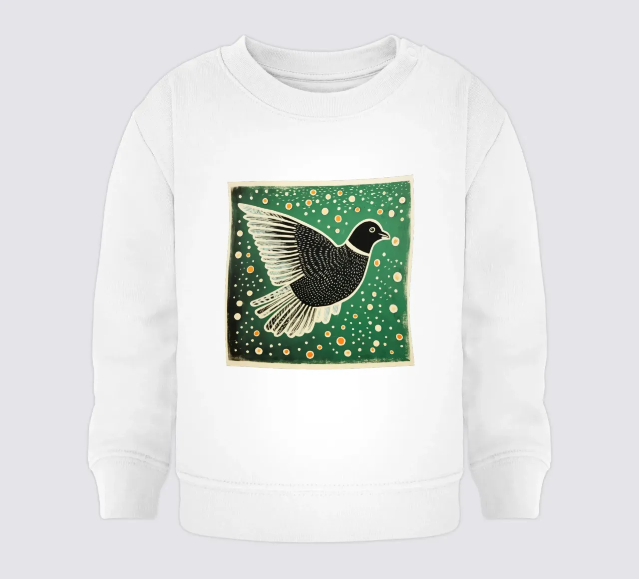 Piccione verde 3 felpa neonato da Minimal Animal Art