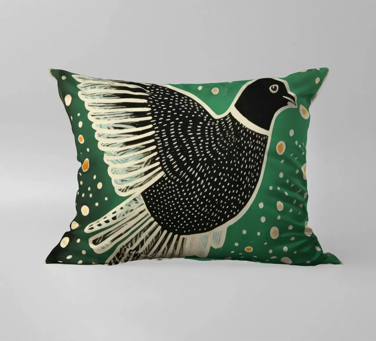 Piccione verde 3 cuscino da Minimal Animal Art