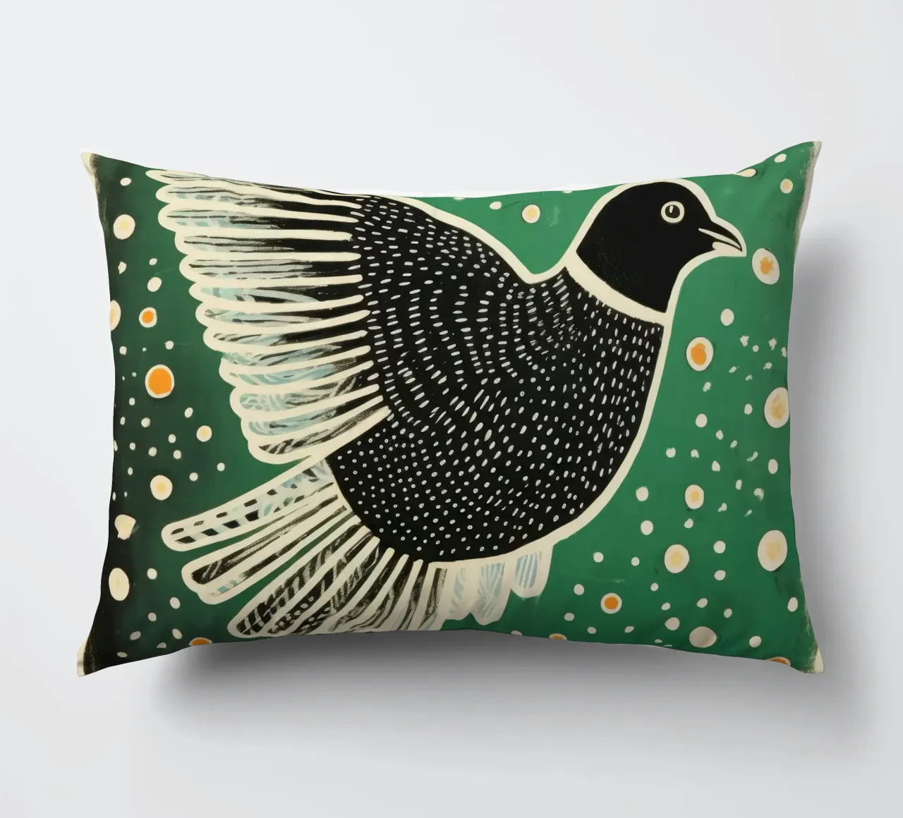 Piccione verde 3 cuscino da Minimal Animal Art