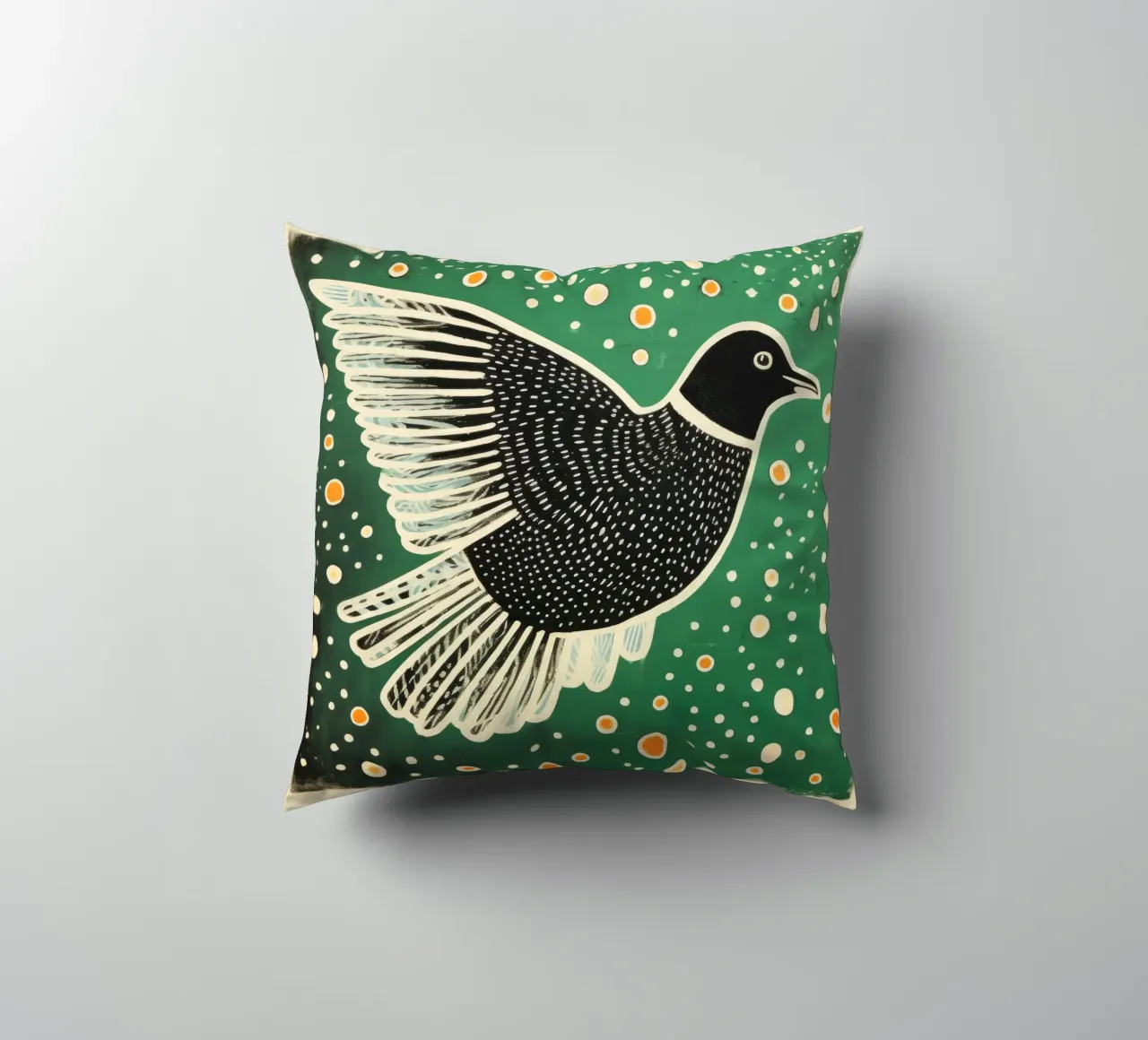 Piccione verde 3 cuscino da Minimal Animal Art