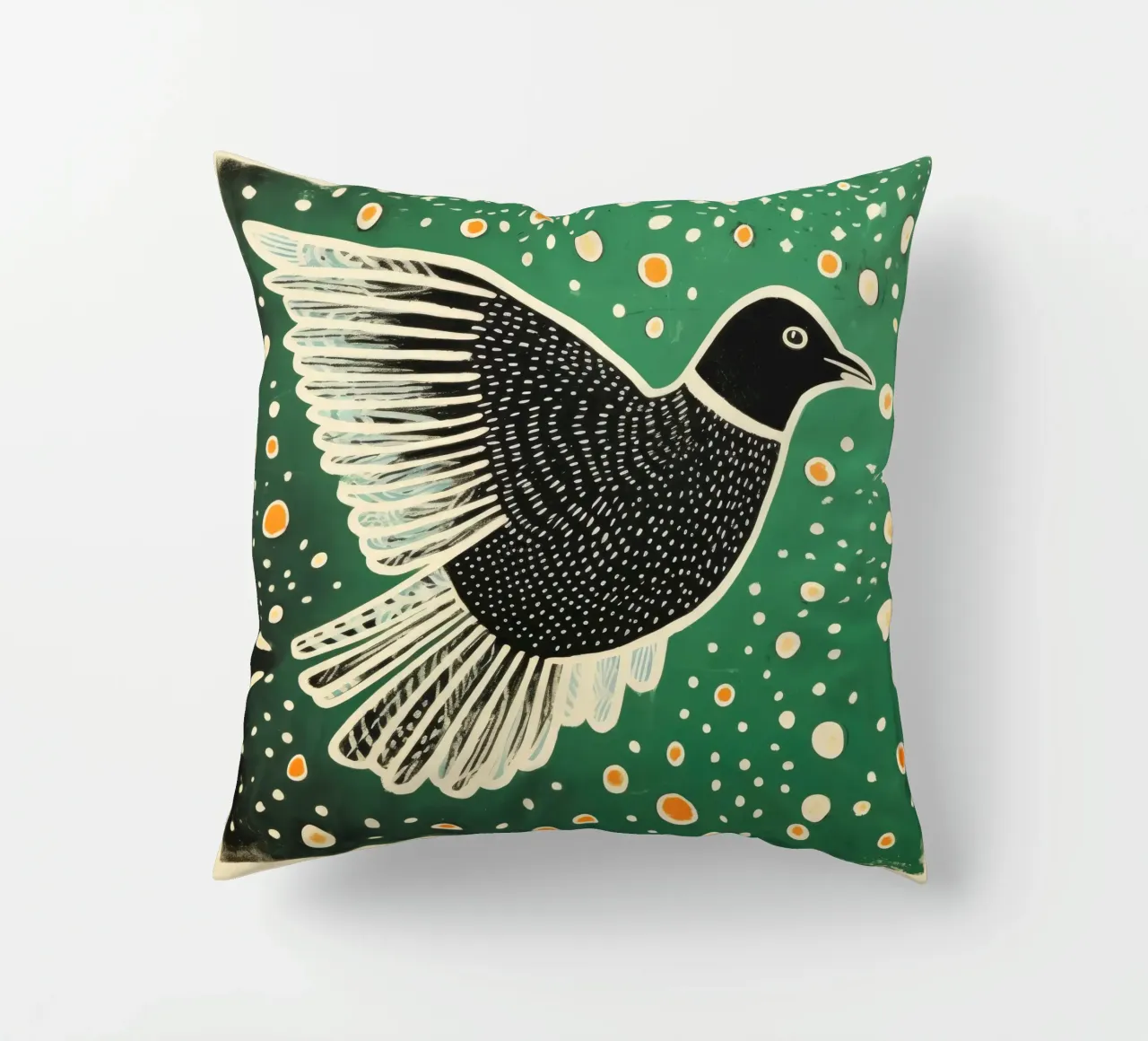 Piccione verde 3 cuscino da Minimal Animal Art