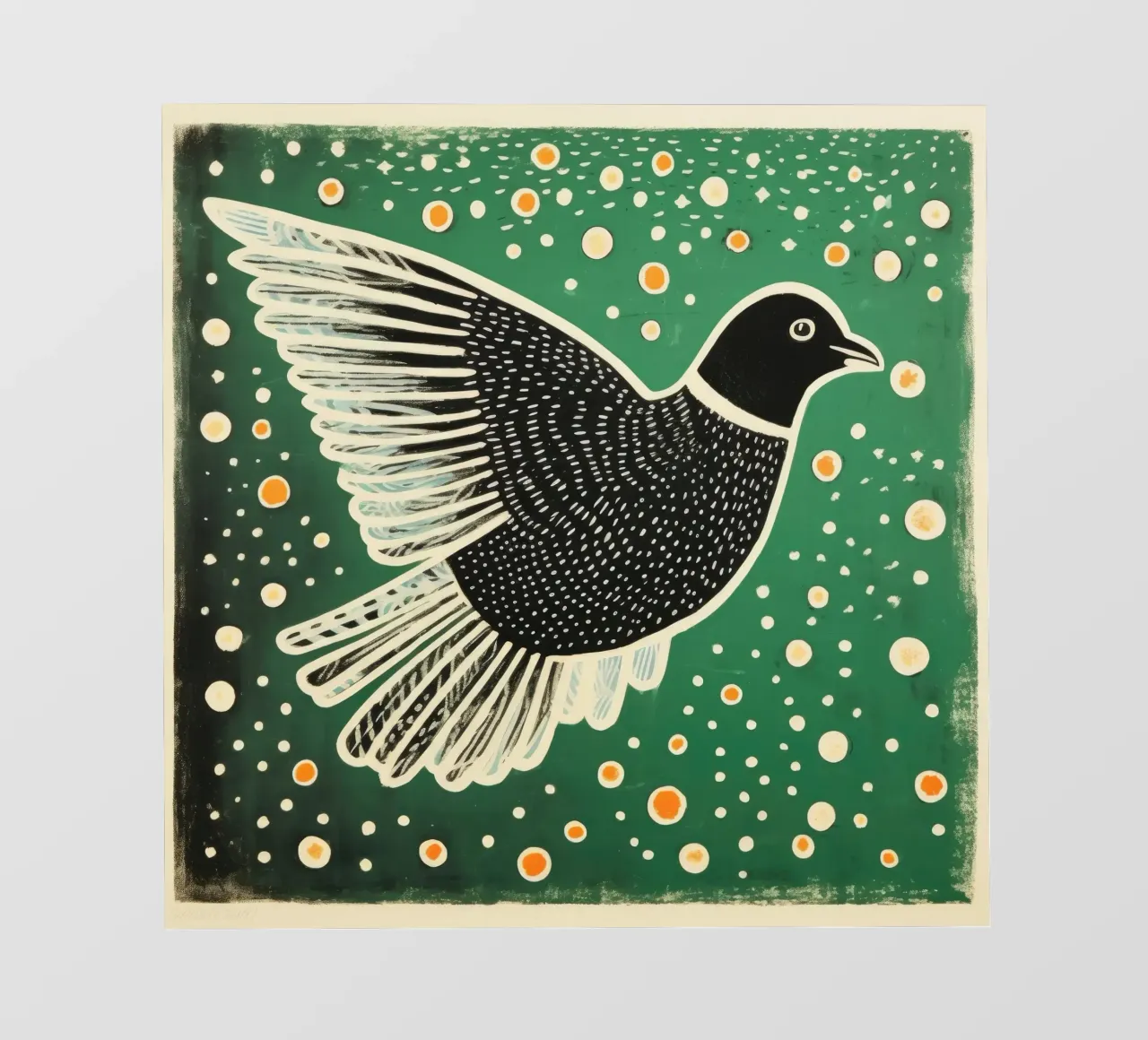 Piccione verde 3 telo in pvc da Minimal Animal Art