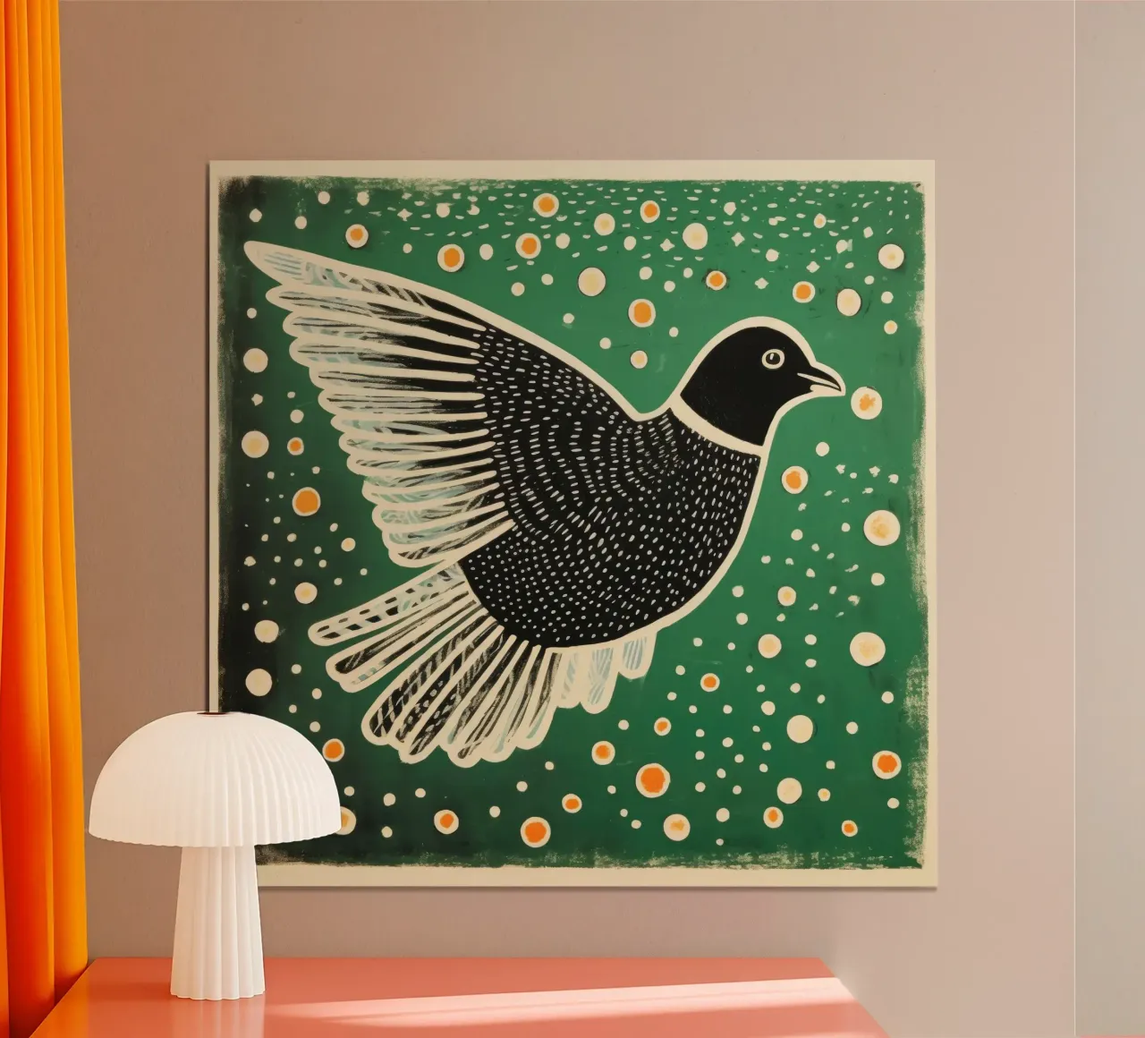 Piccione verde 3 carta hahnemühle da Minimal Animal Art