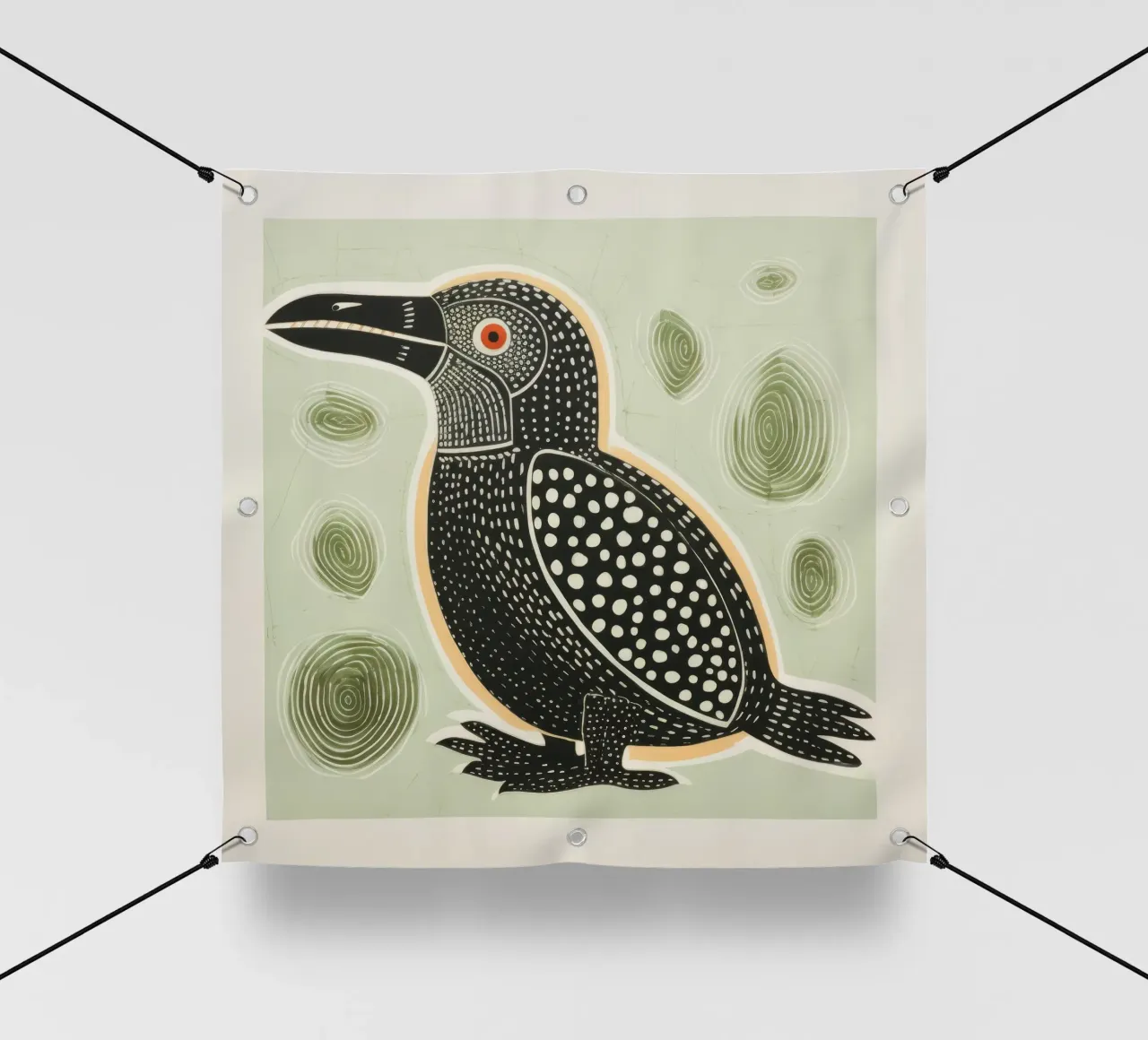 Ornitorinco verde 2 telo in pvc da Minimal Animal Art