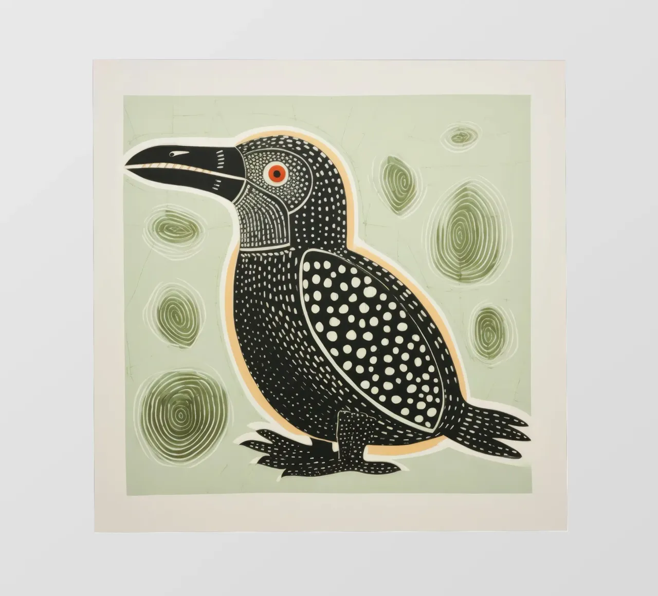 Ornitorinco verde 2 telo in pvc da Minimal Animal Art