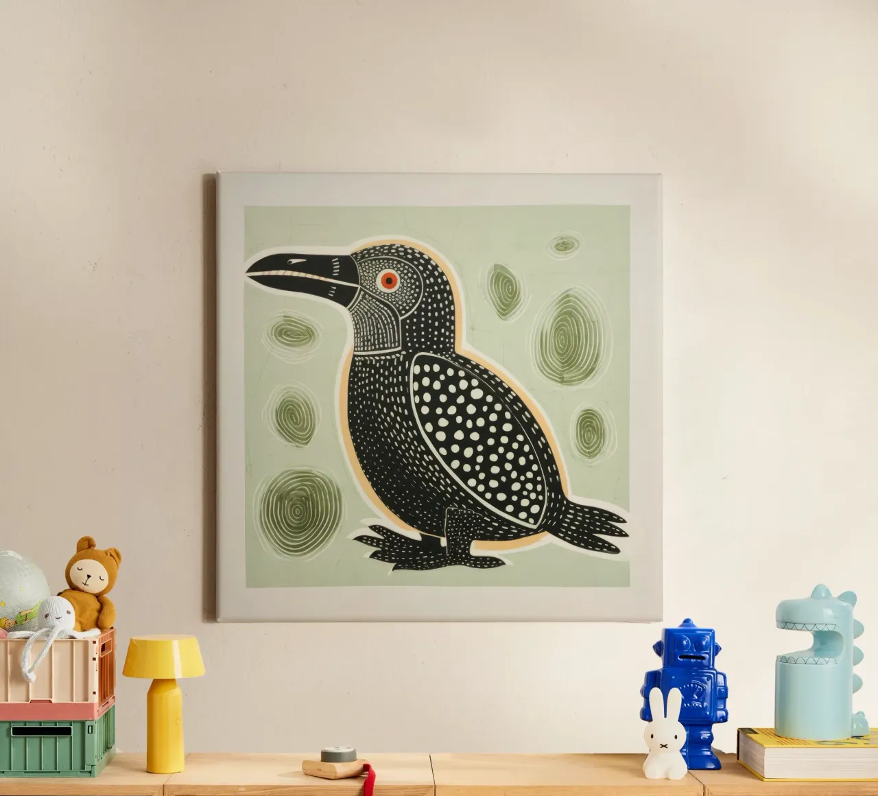 Green Platypus 2 canvas by Minimal Animal Art