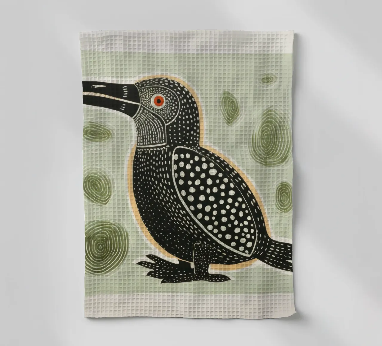 L'ornithorynque vert 2 torchon de Minimal Animal Art
