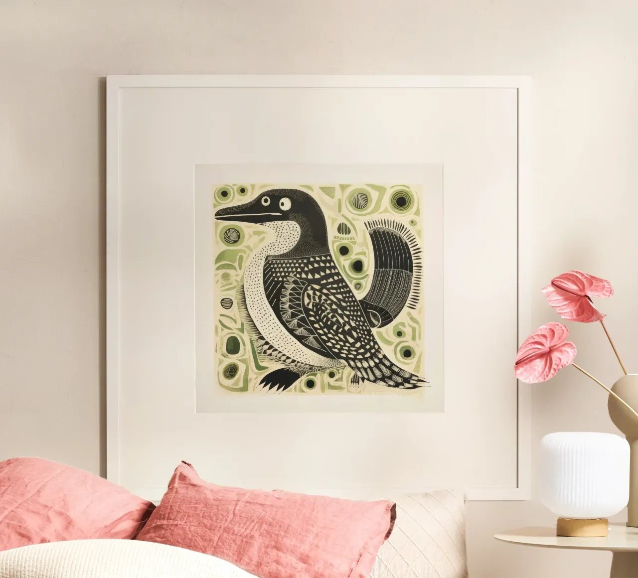 L'ornithorynque vert 3 poster avec cadre en plastique de Minimal Animal Art