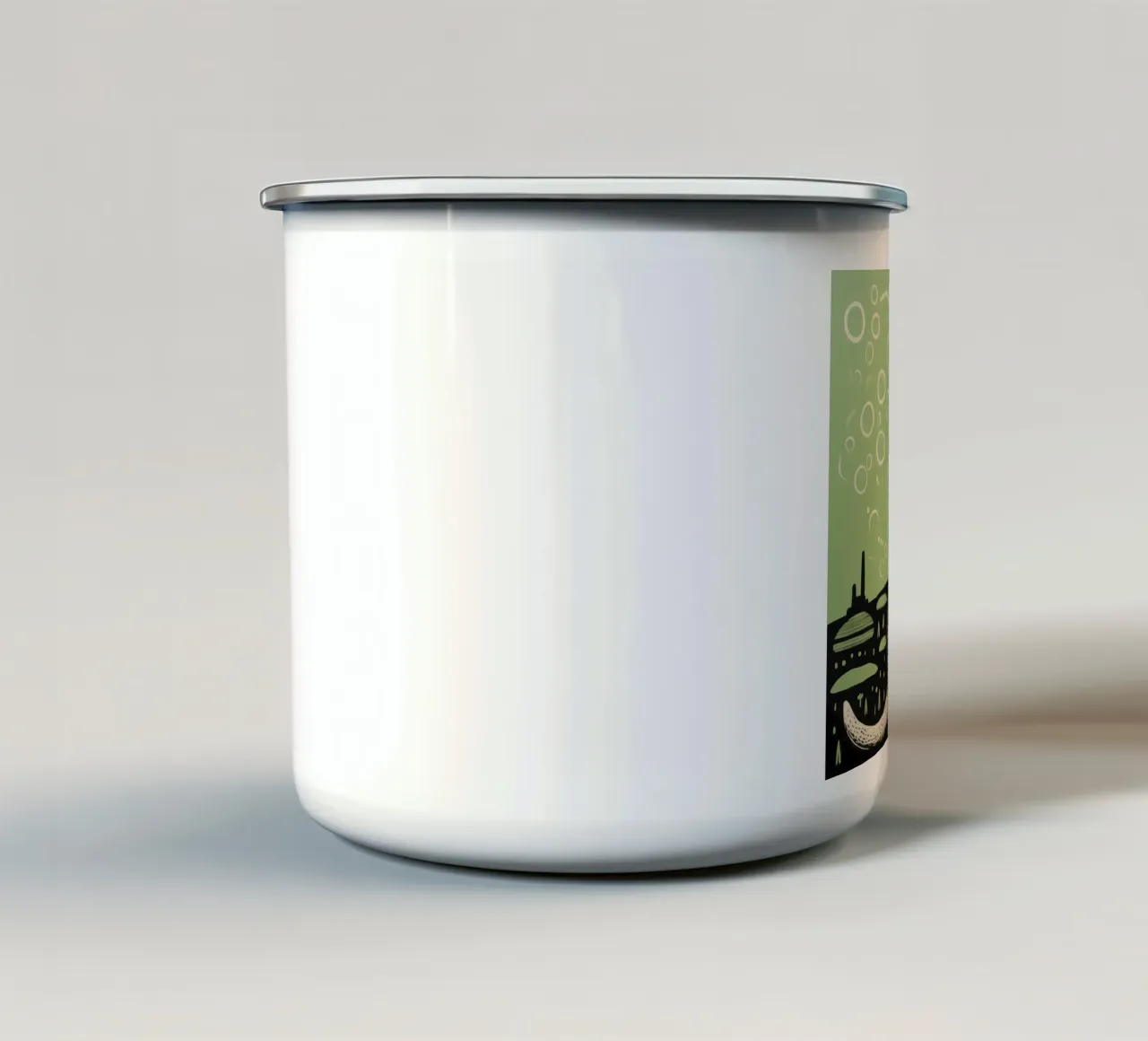 Cane della prateria verde 1 tazza in smalto da Minimal Animal Art