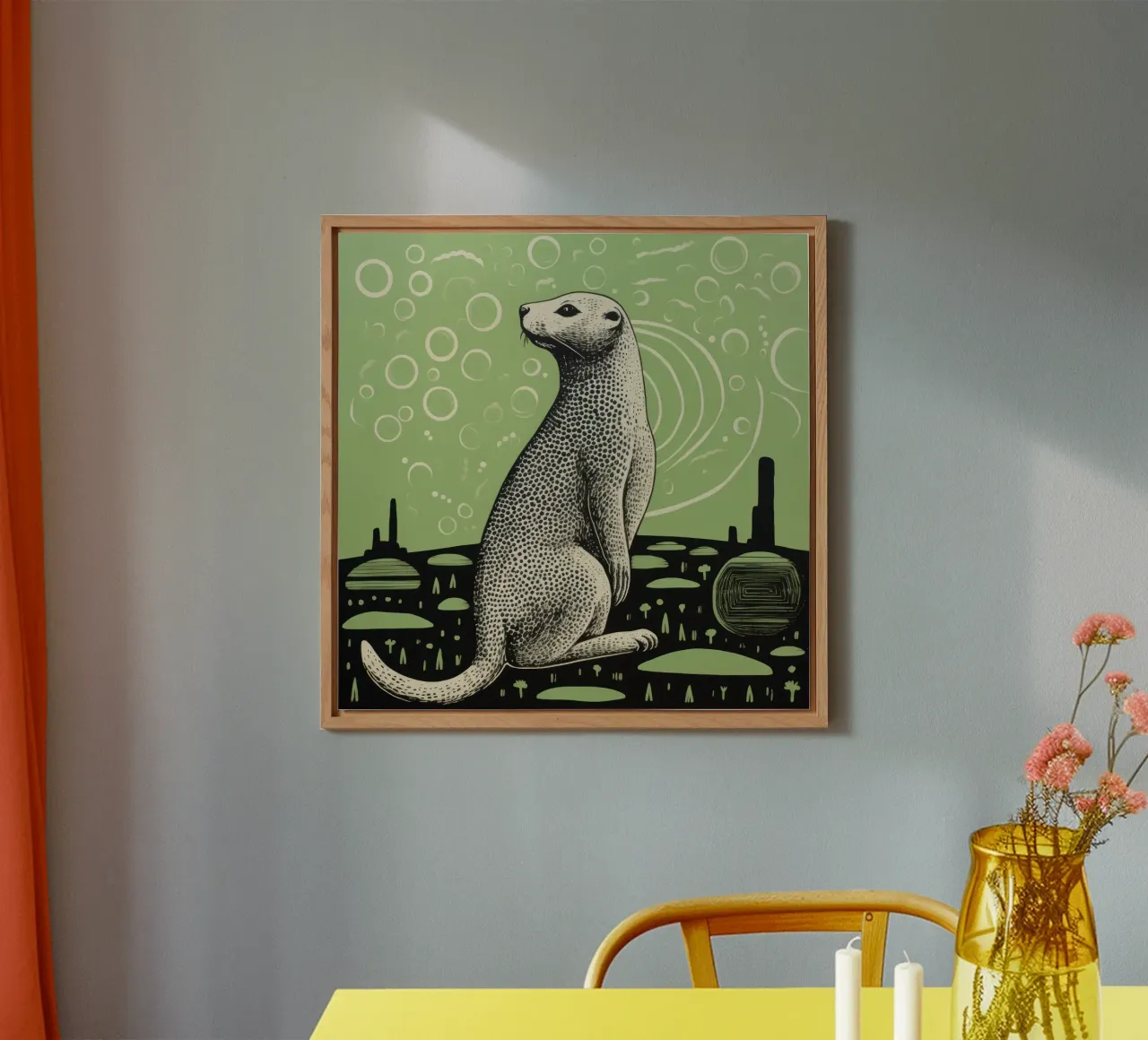 Grüner Präriehund 1 Forex-Platte von Minimal Animal Art
