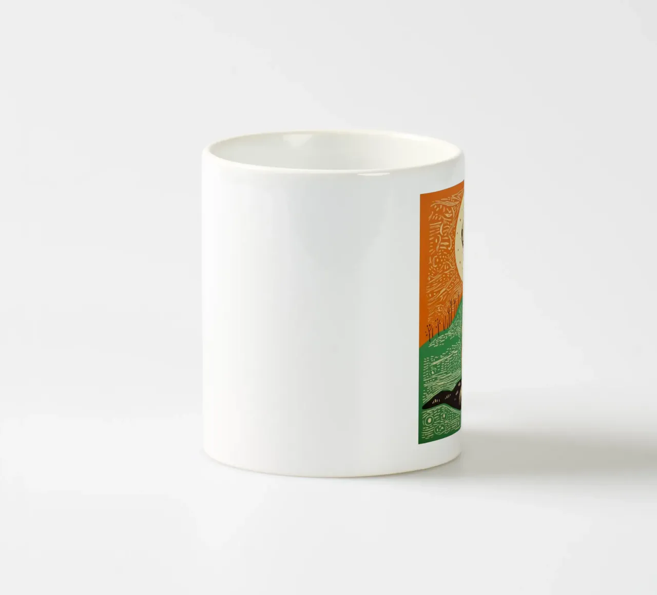 Cane della prateria verde 4 tazza in ceramica da Minimal Animal Art