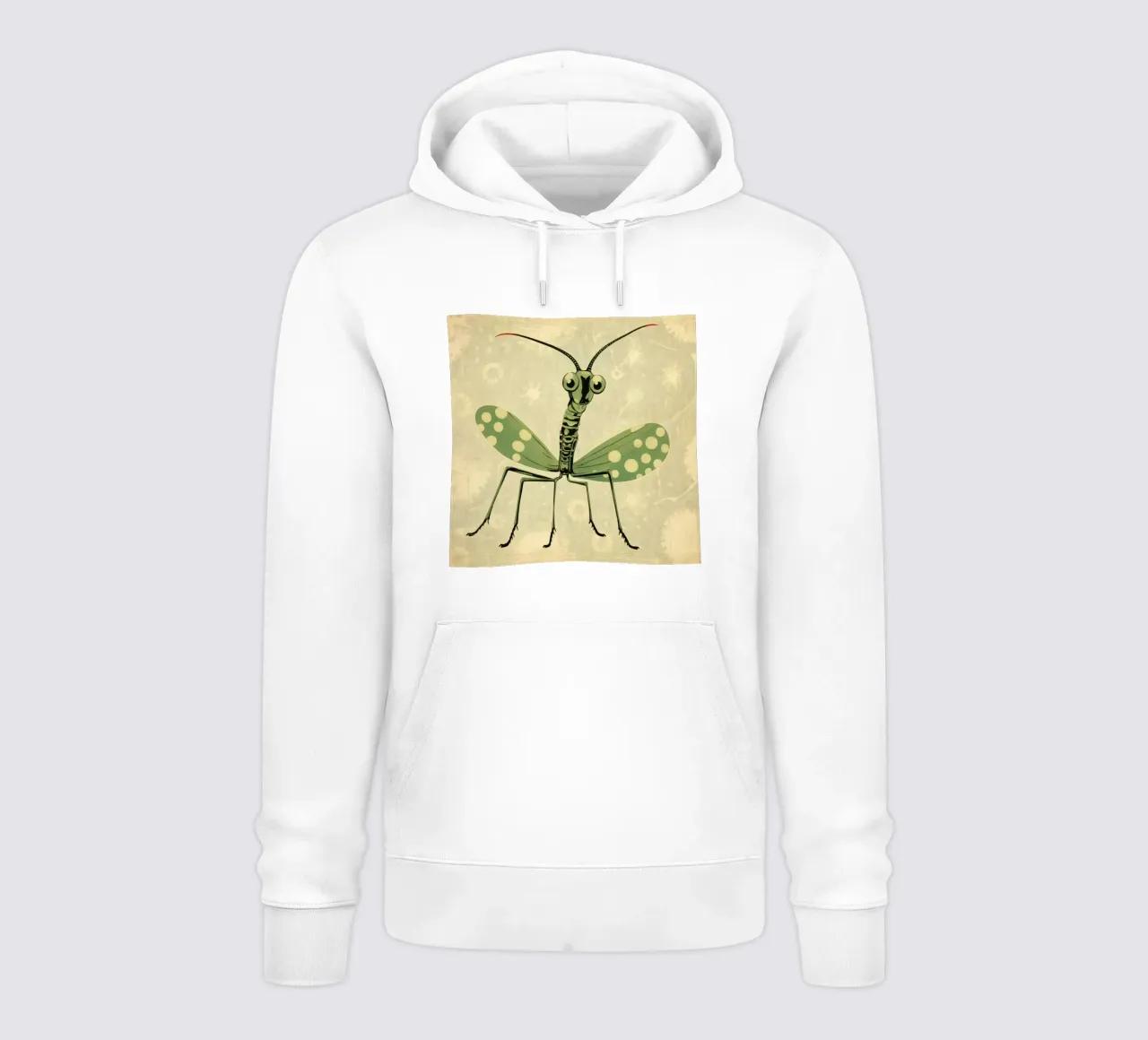 Mantide religiosa verde 2 felpa con cappuccio da Minimal Animal Art