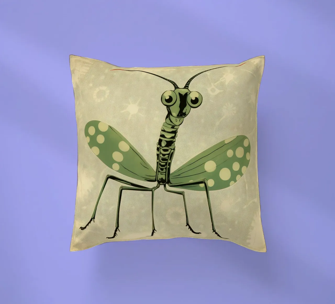 Mantide religiosa verde 2 cuscino da Minimal Animal Art