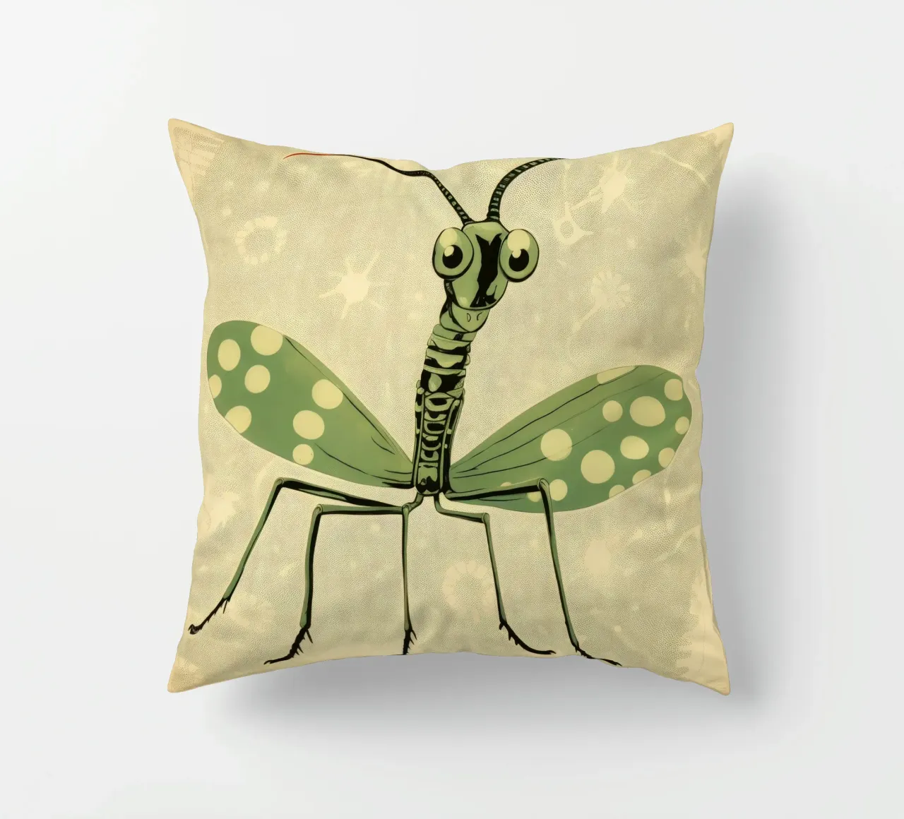 Mantide religiosa verde 2 cuscino da Minimal Animal Art