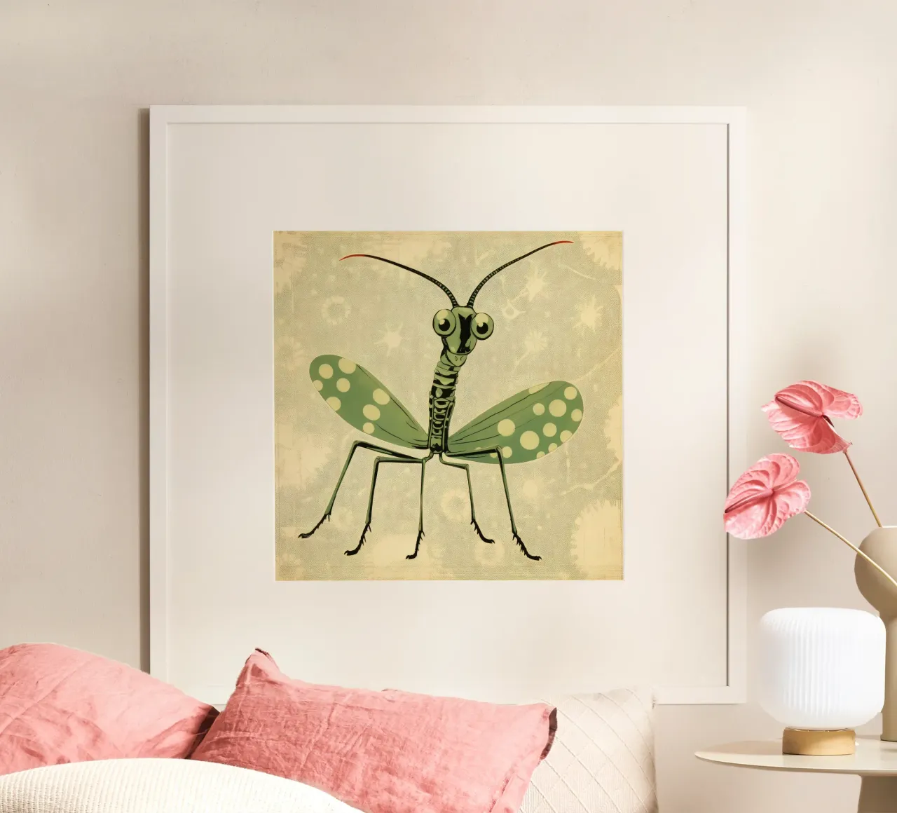 Mantide religiosa verde 2 poster da Minimal Animal Art