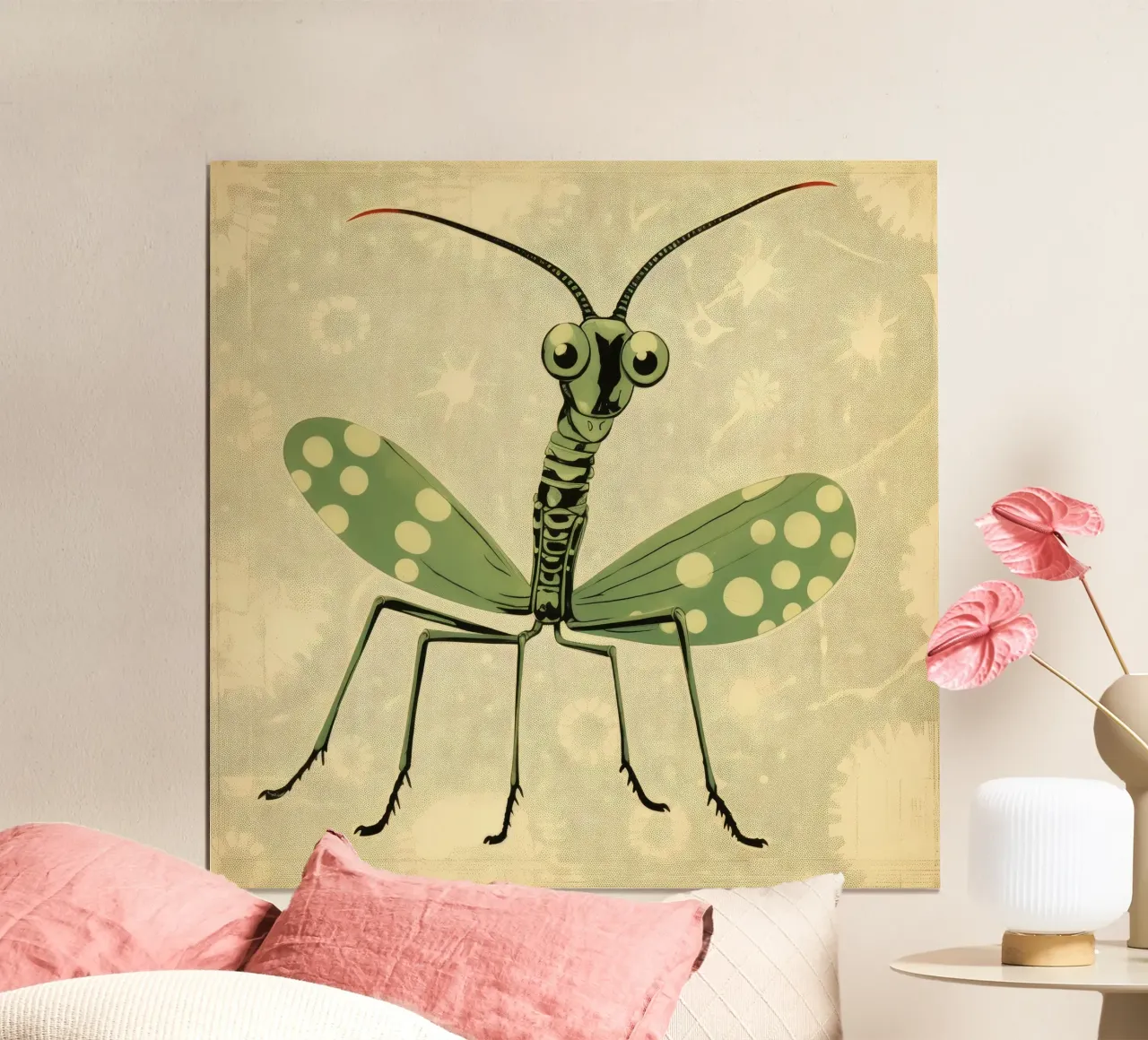 Mantide religiosa verde 2 poster da Minimal Animal Art