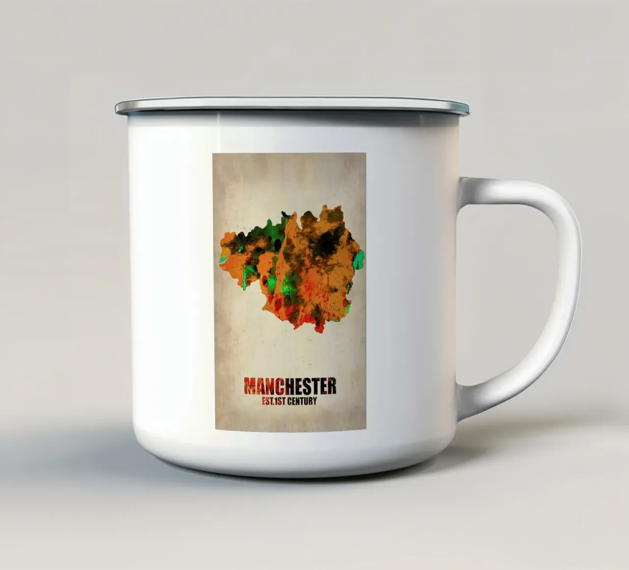 Manchester Watercolor Map tazza in smalto da Naxart