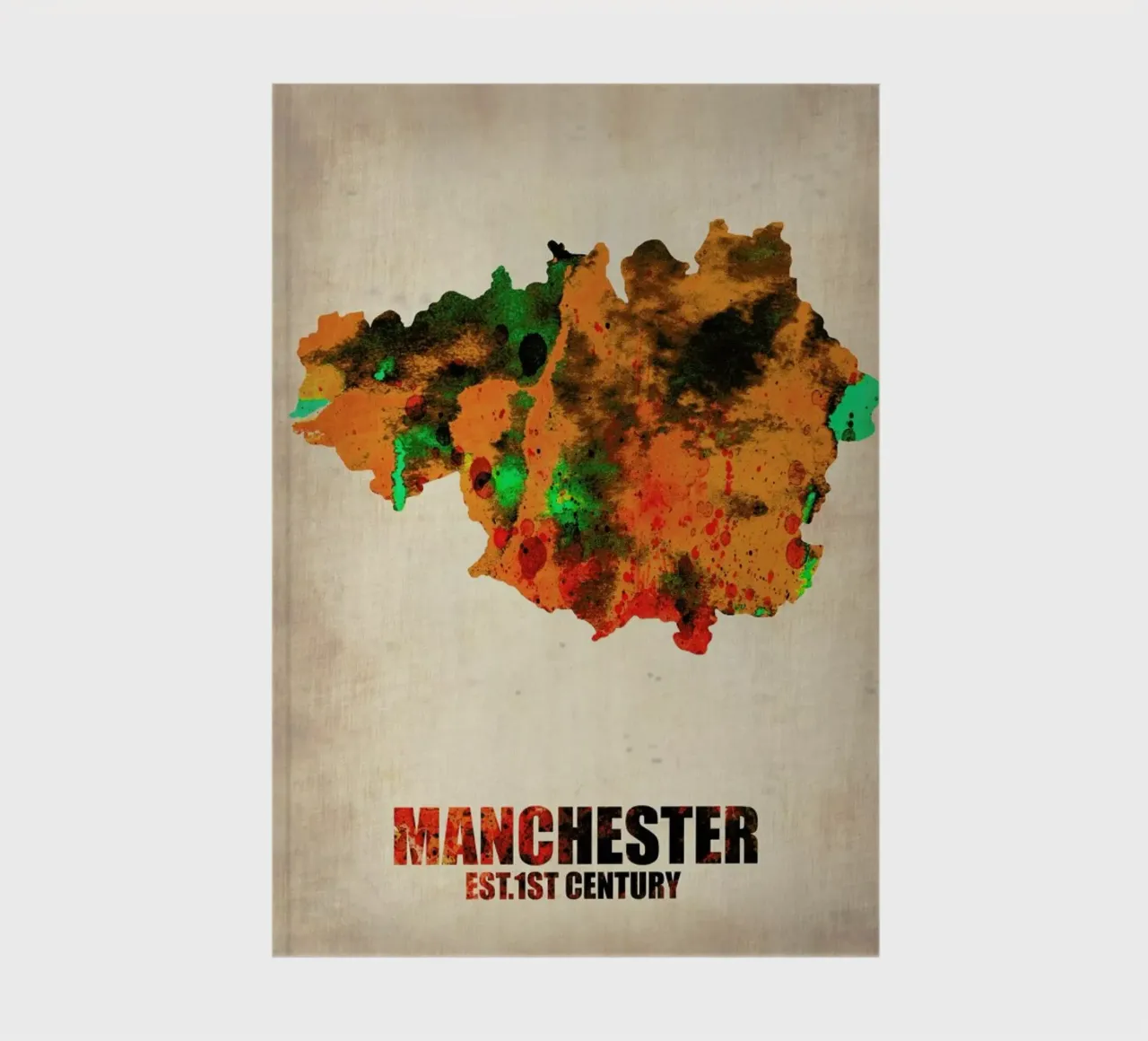 Manchester Watercolor Map notebook by Naxart