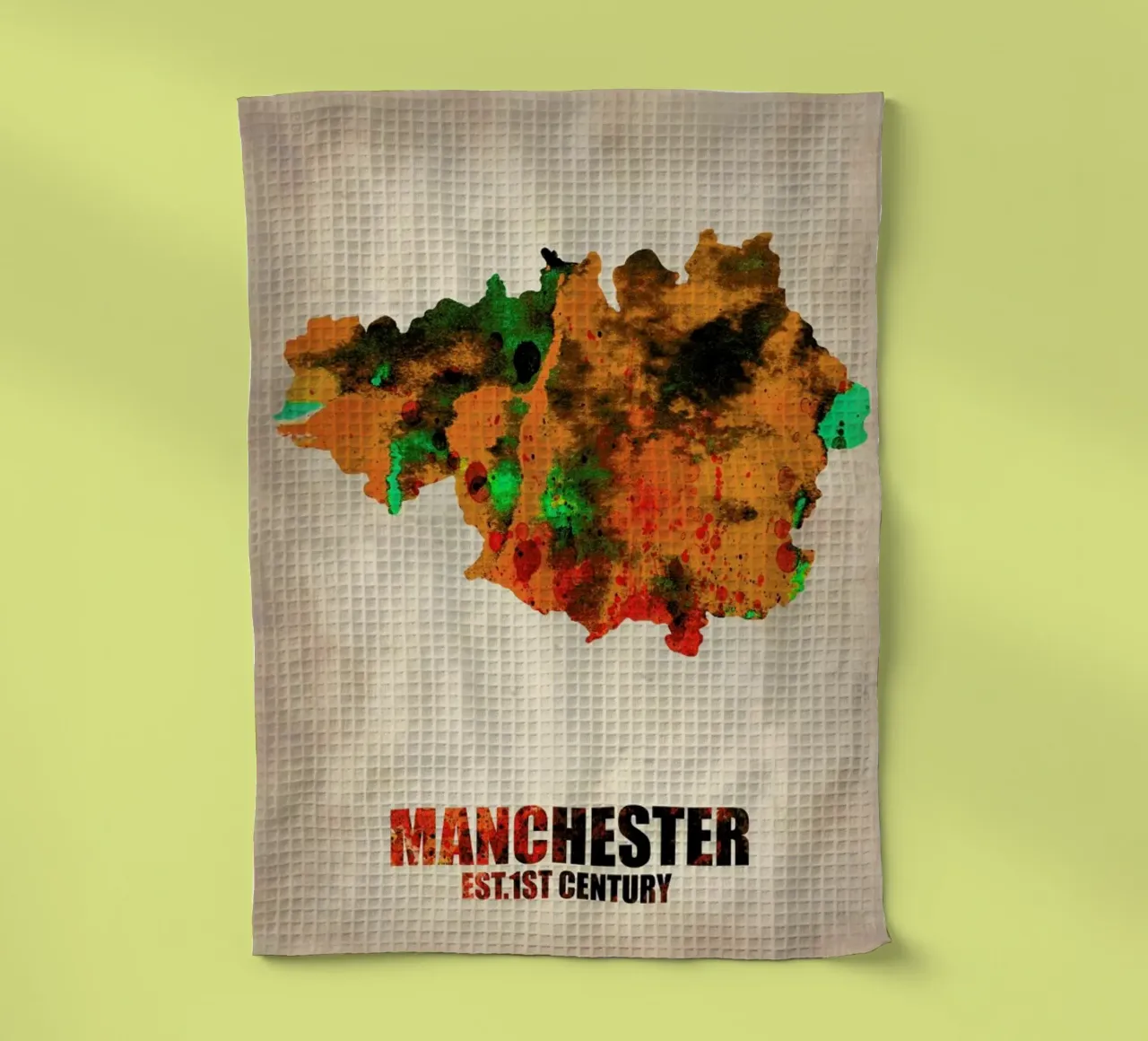 Manchester Watercolor Map canovaccio da cucina da Naxart