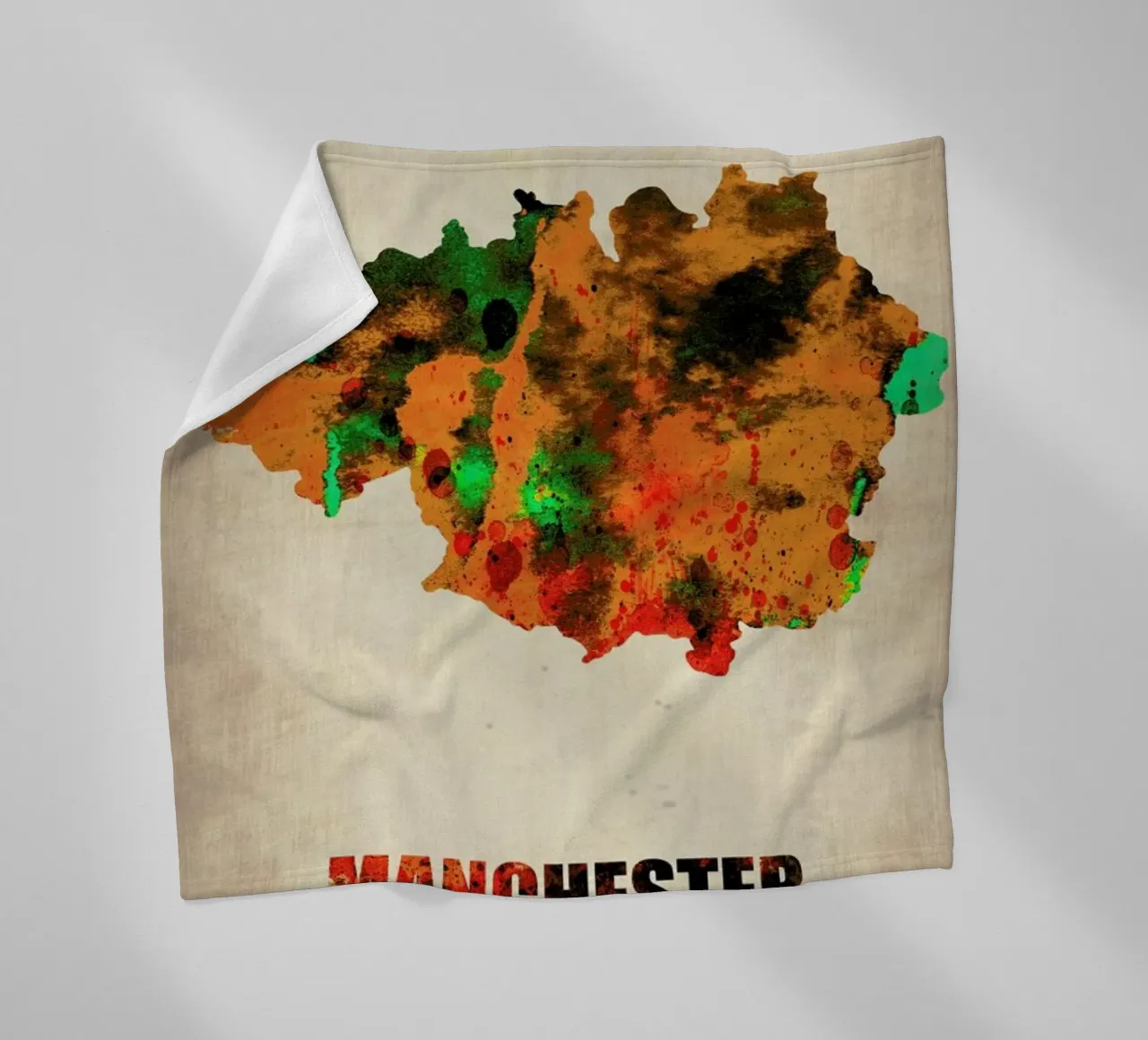 Manchester Watercolor Map coperta in pile da Naxart