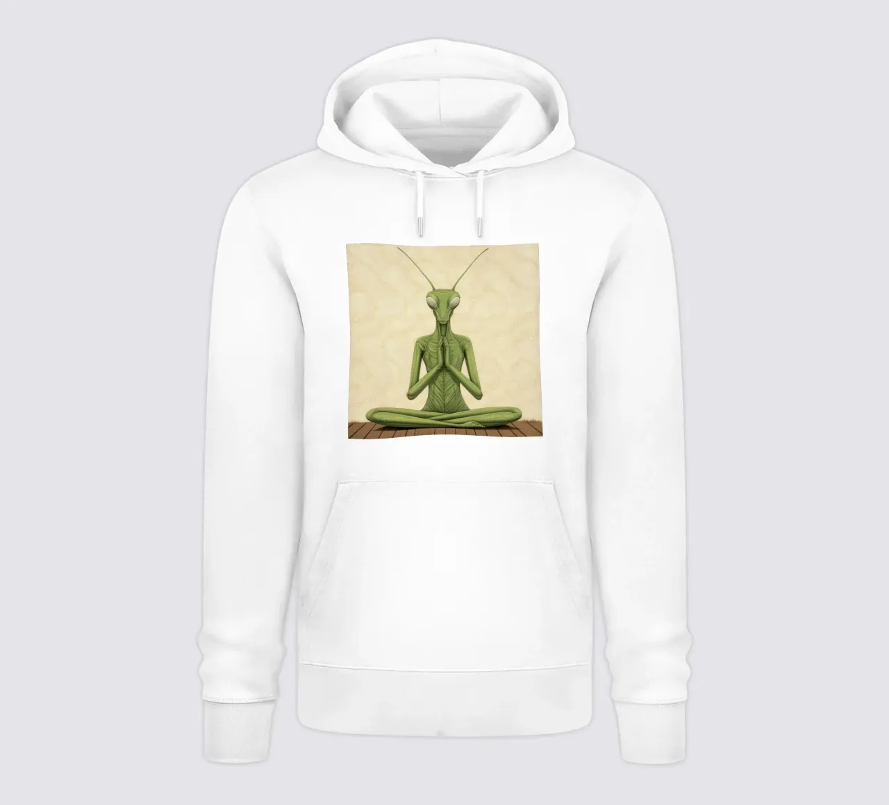 Mantide religiosa verde 3 felpa con cappuccio da Minimal Animal Art