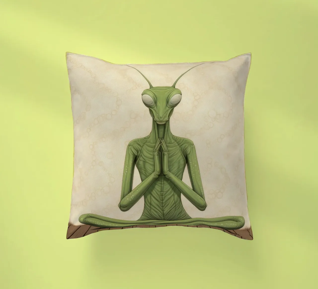 Mantide religiosa verde 3 cuscino da Minimal Animal Art