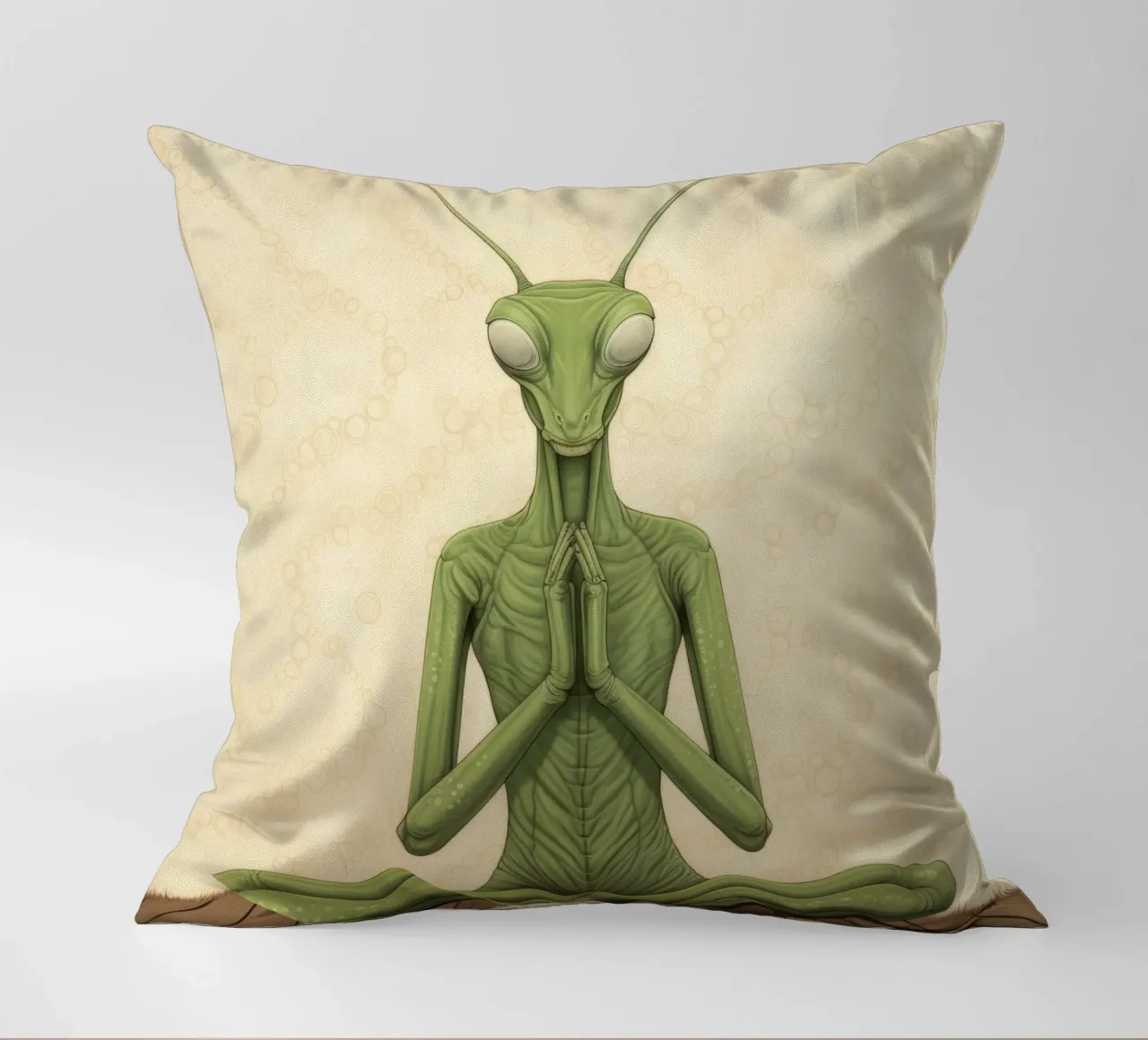 Mantide religiosa verde 3 cuscino da Minimal Animal Art