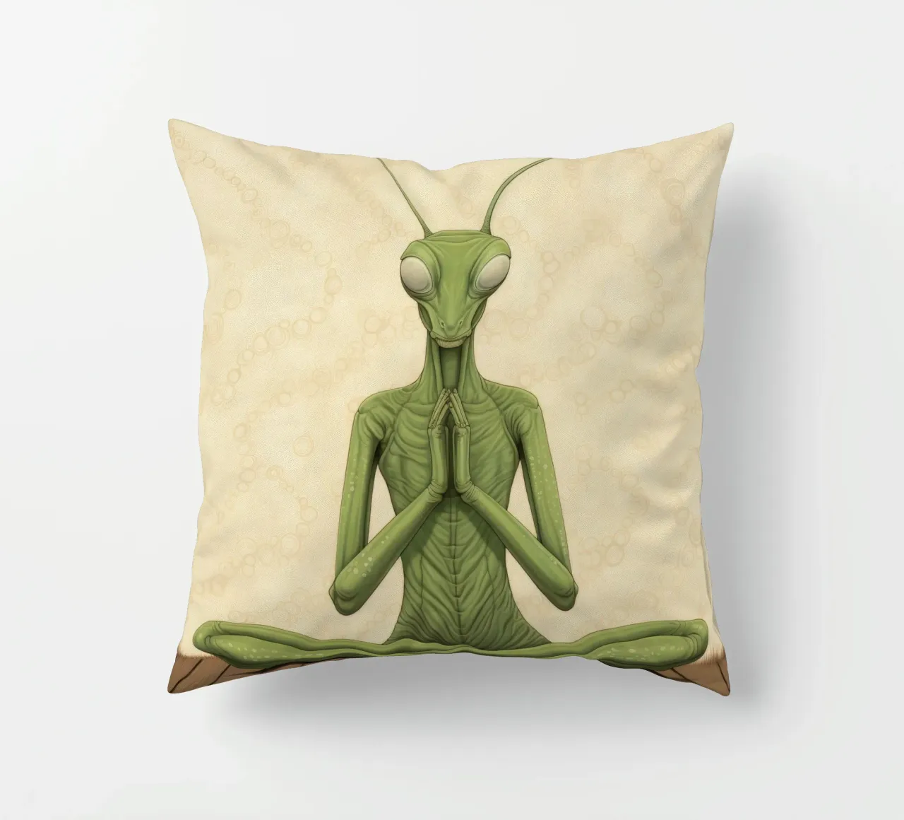 Mantide religiosa verde 3 cuscino da Minimal Animal Art