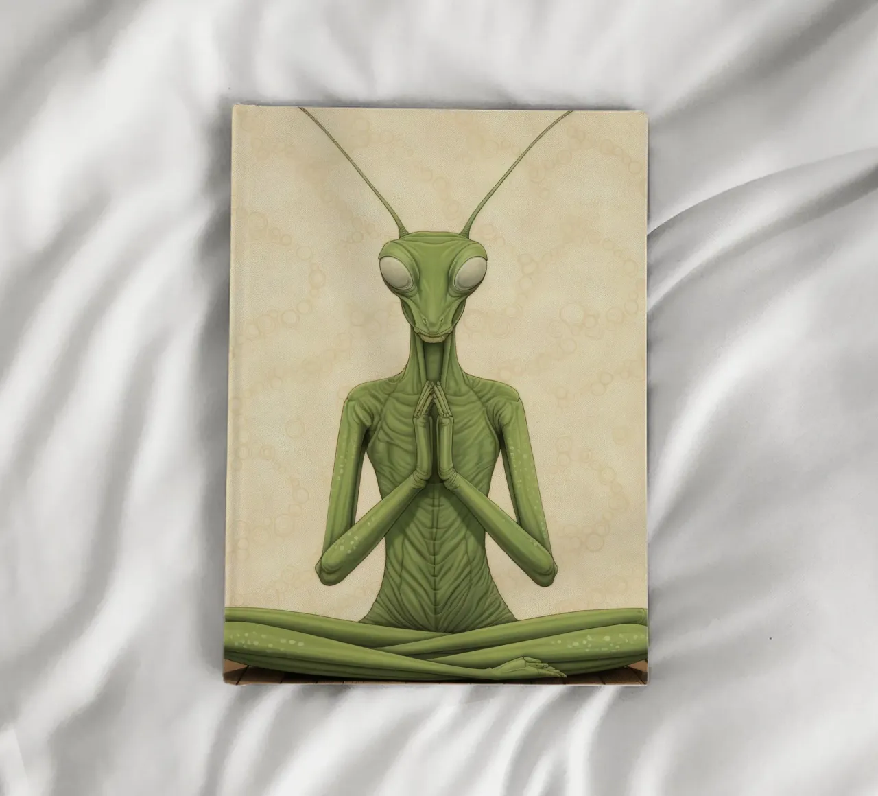 Green Praying Mantis 3 notebook by Minimal Animal Art