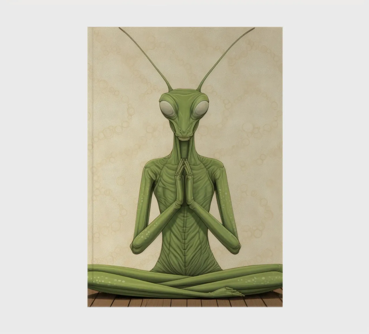 Green Praying Mantis 3 notebook by Minimal Animal Art