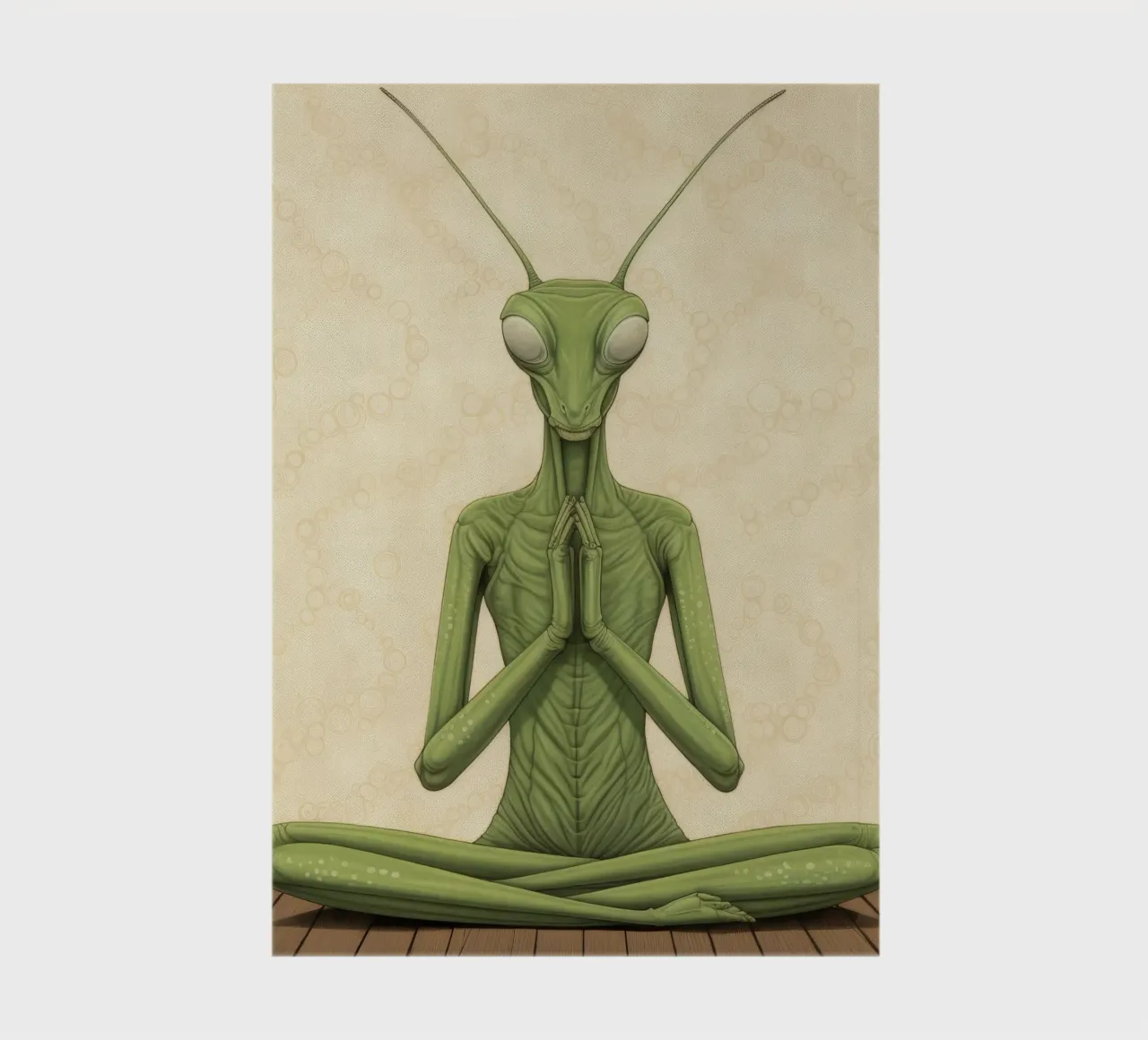 Green Praying Mantis 3 notebook by Minimal Animal Art