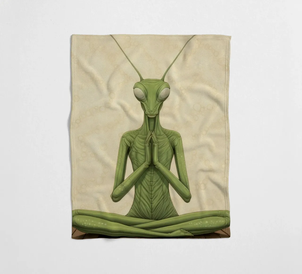 Mantide religiosa verde 3 coperta in pile da Minimal Animal Art