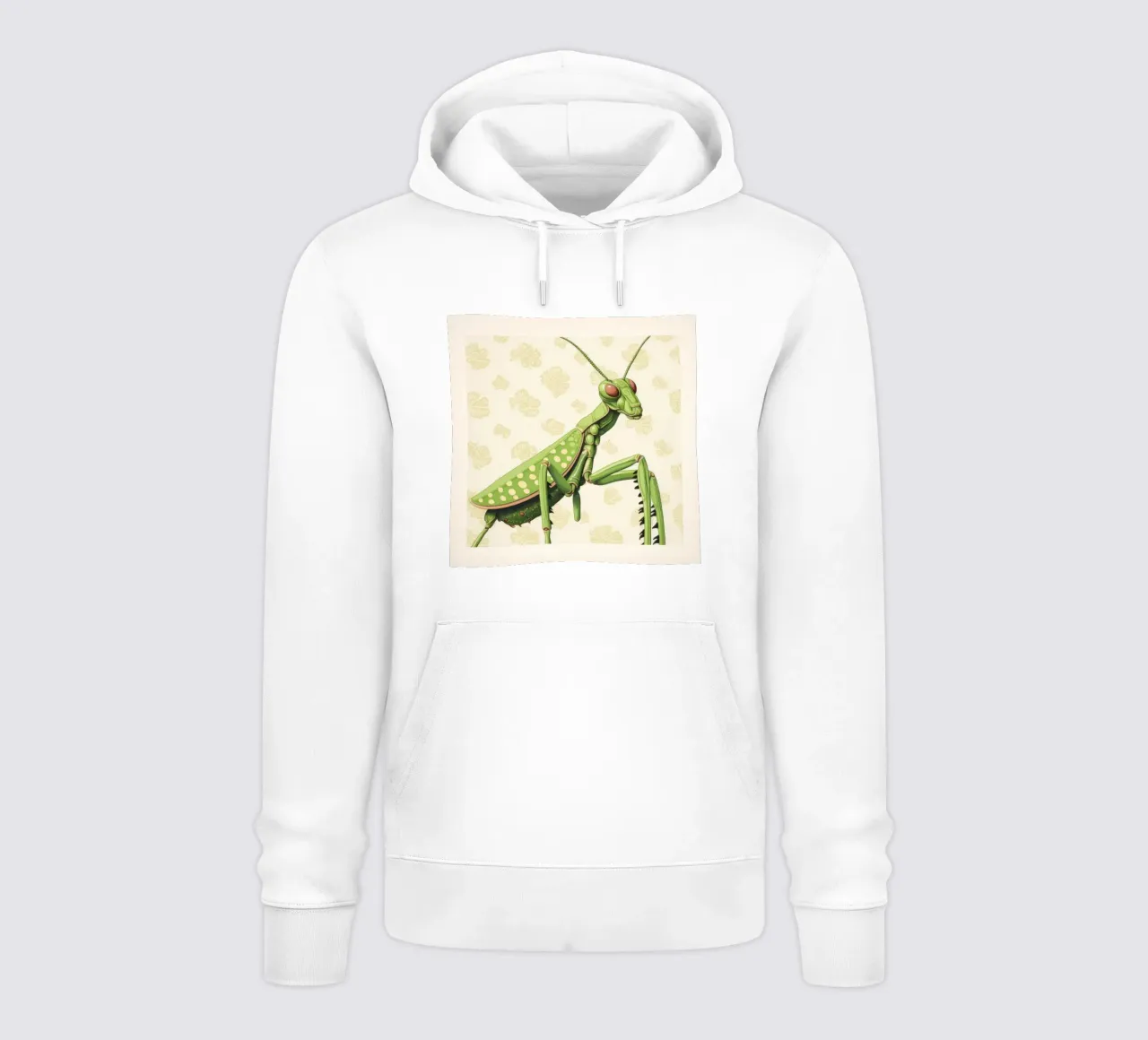 Mantide religiosa verde 4 felpa con cappuccio da Minimal Animal Art