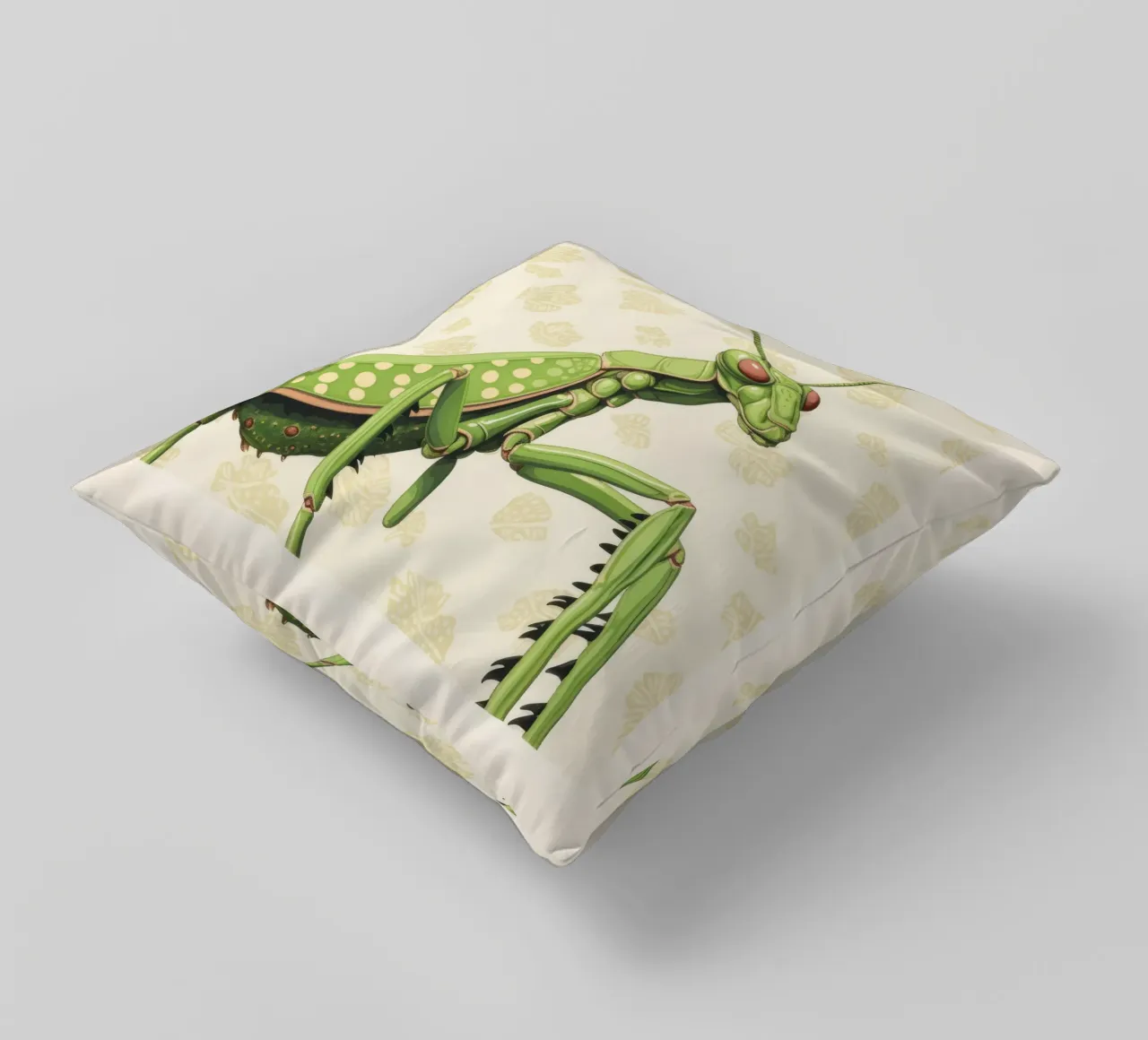 Mantide religiosa verde 4 cuscino da Minimal Animal Art